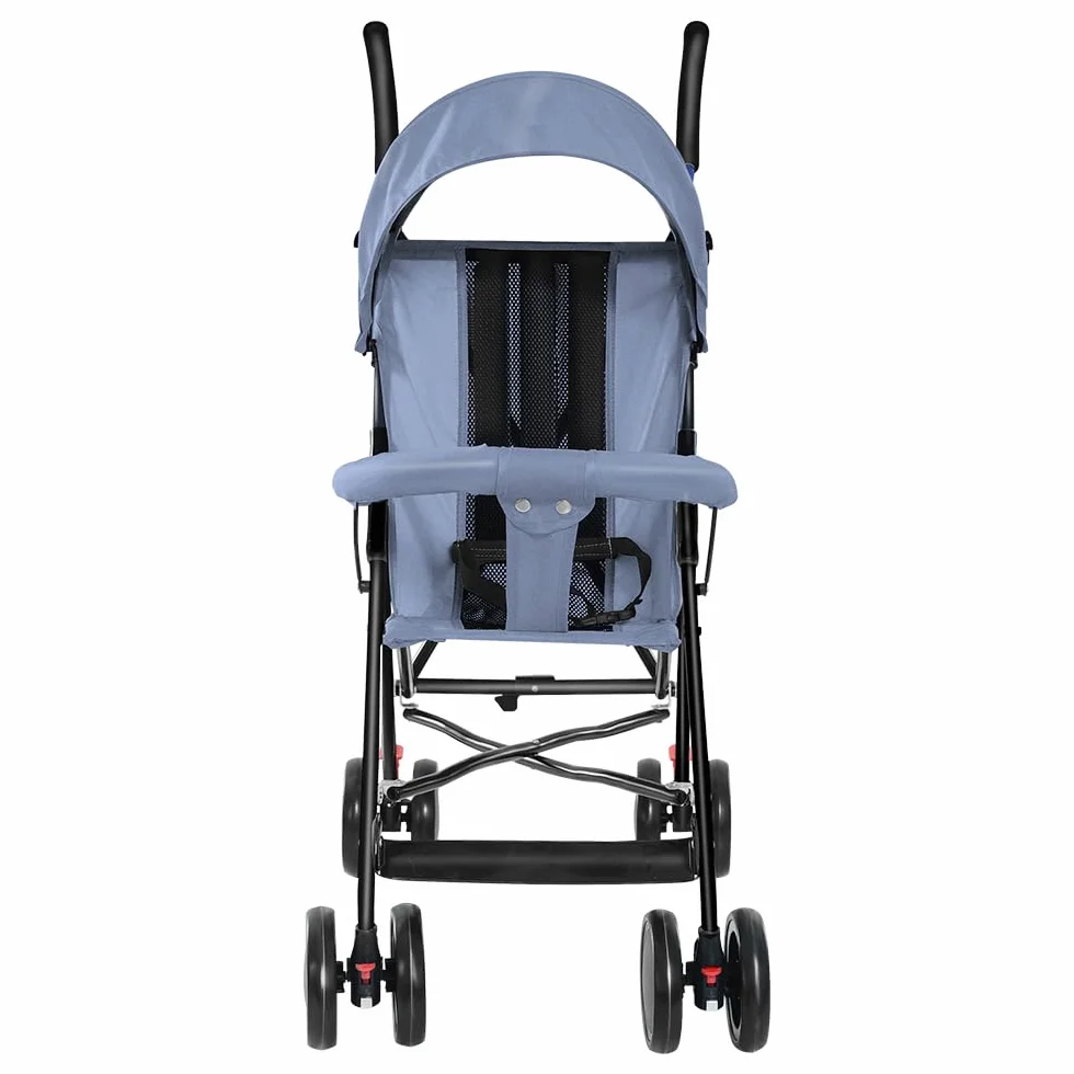 Poussette 3 en 1 Trio Canne Bébé Landau Grandes Roues 25kg Bleu