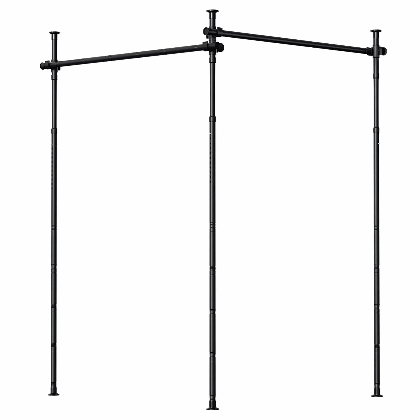 Séparateur de pièce sans perçage, réglable en hauteur (122-320 cm) et largeur (70-355 cm), tringle à rideau, brise-vue pour salon, chambre à coucher, métal, instructions en allemand/blanc
