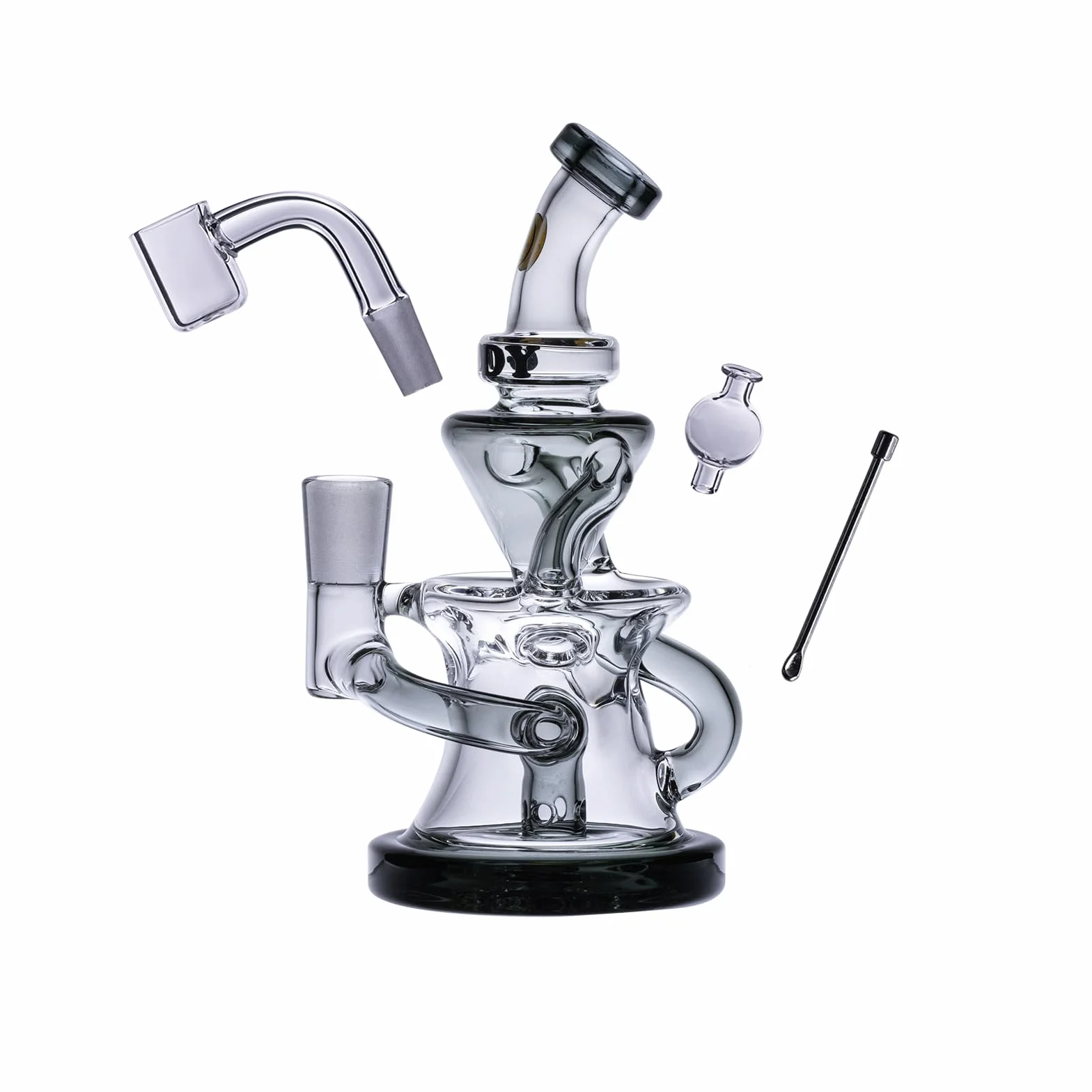 Goody Glass Miss Swiss Mini Dab Rig 4Piece Kit Bong Smoke