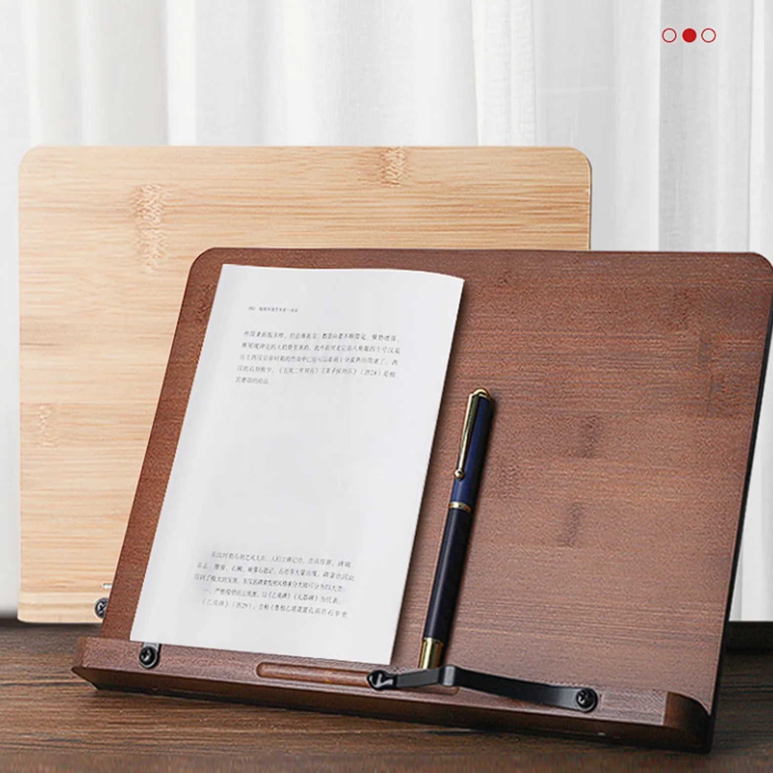 Support de lecture réglable en bambou, support livre à 6 positions for ordinateurs portables, tablettes et livres, bureau pliable for étudiants Livre de cuisine(Brown,Petit)