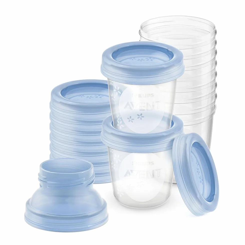 Philips Avent Système de Conservation du Lait Maternel 180 ml Pots avec Couvercles et Adaptateur
