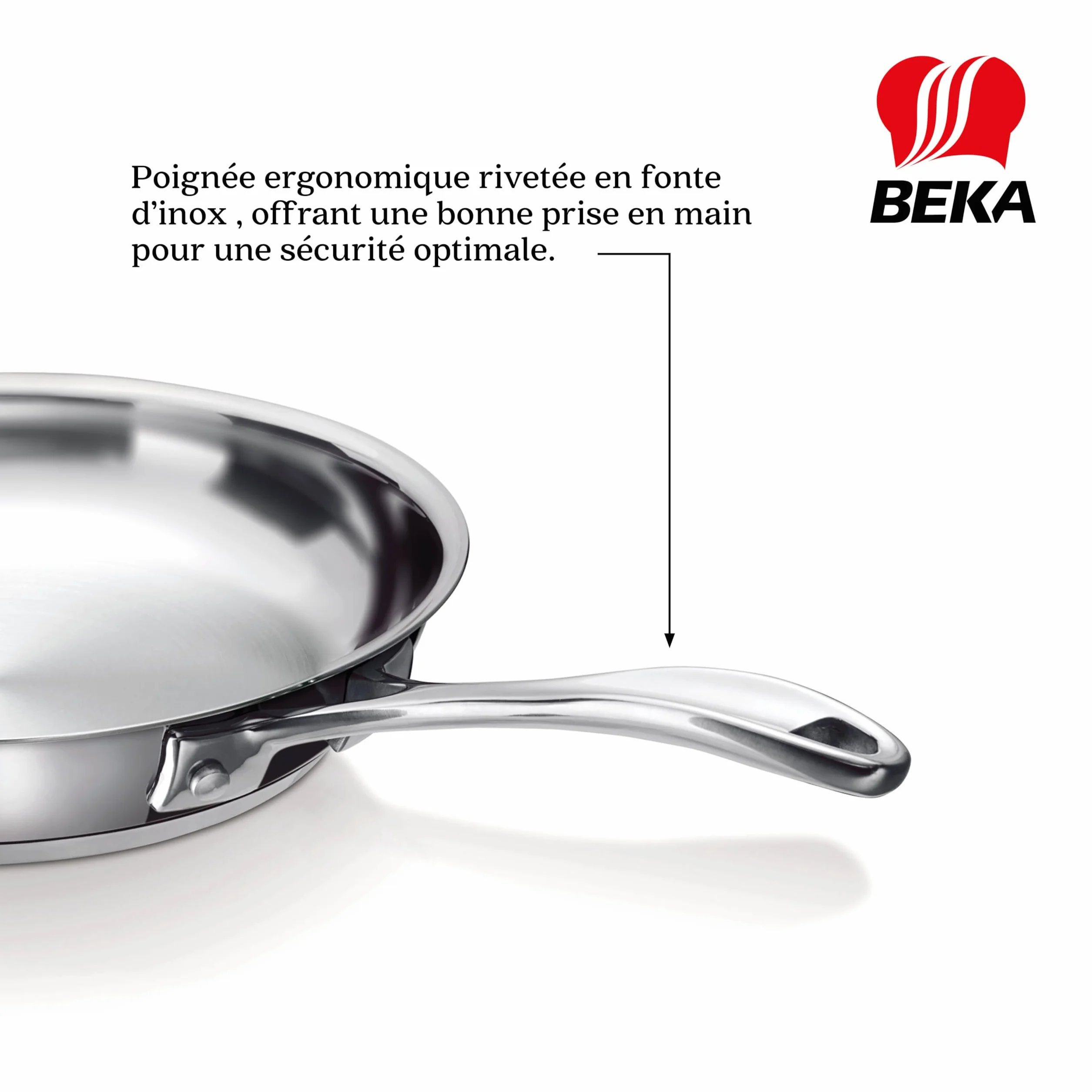 Poêle Inox 18/10 20 cm Tous Feux Compatible Induction Acier Inoxydable