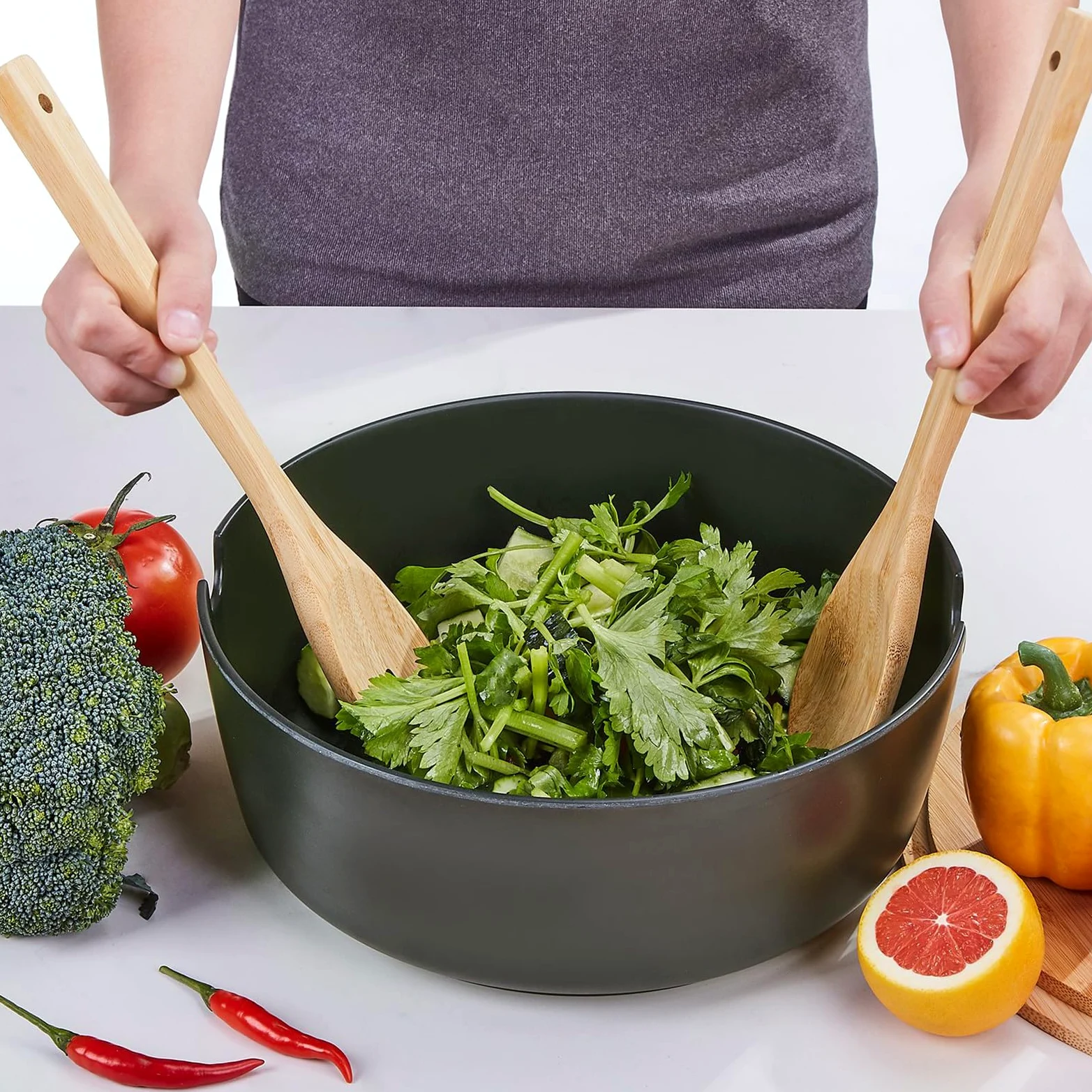 Saladier Contenants Alimentaires En Bois Vaisselle Service Spork | Bol À Salade De Service Avec Couvercle Contenant Pour Snacks, Pâtes Et Nouilles, Repas Déjeuner Dîner Maison