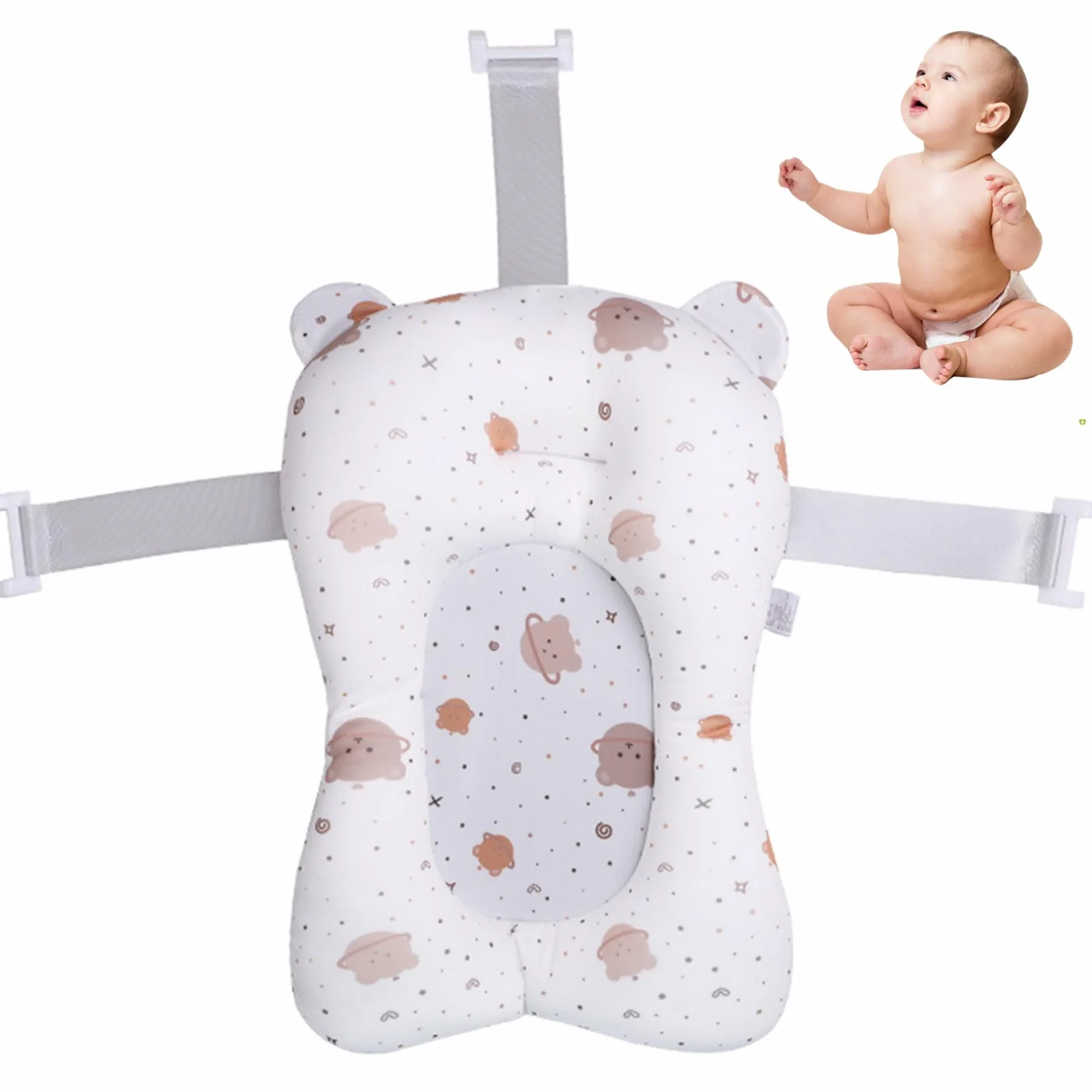 Coussin de bain pour bébé antidérapant réglable Baignoire nouveau-né doux confortable