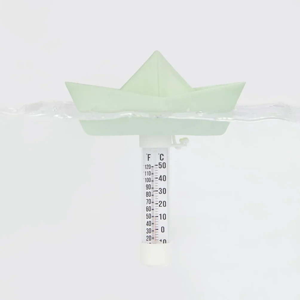 Balvi thermomètre de piscine bain Paper Boat Turquoise flottant origami Plastique