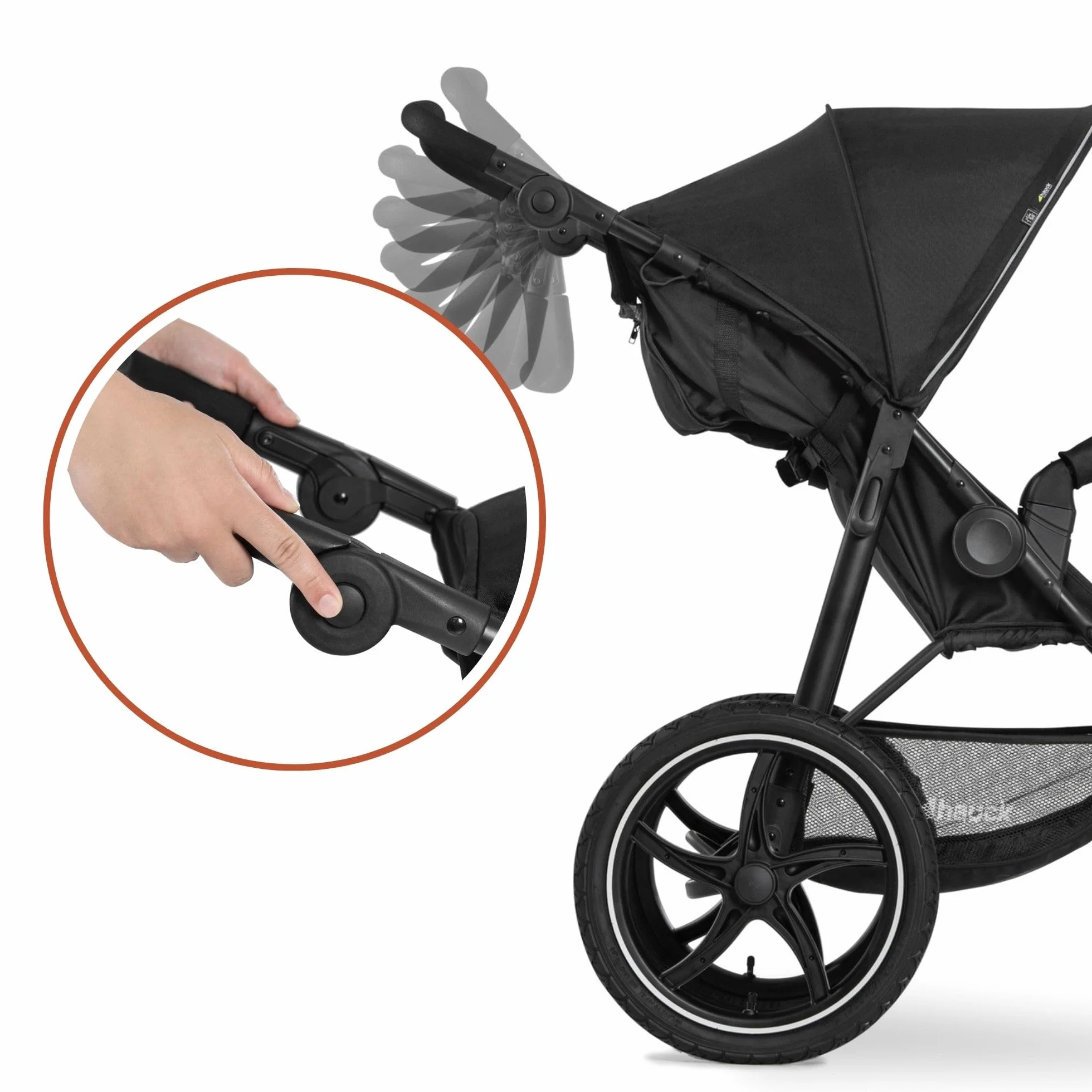 Hauck Poussette 3 Roues Runner 2 Tout Terrain Noir, 22 kg, UV 50+, Pliable