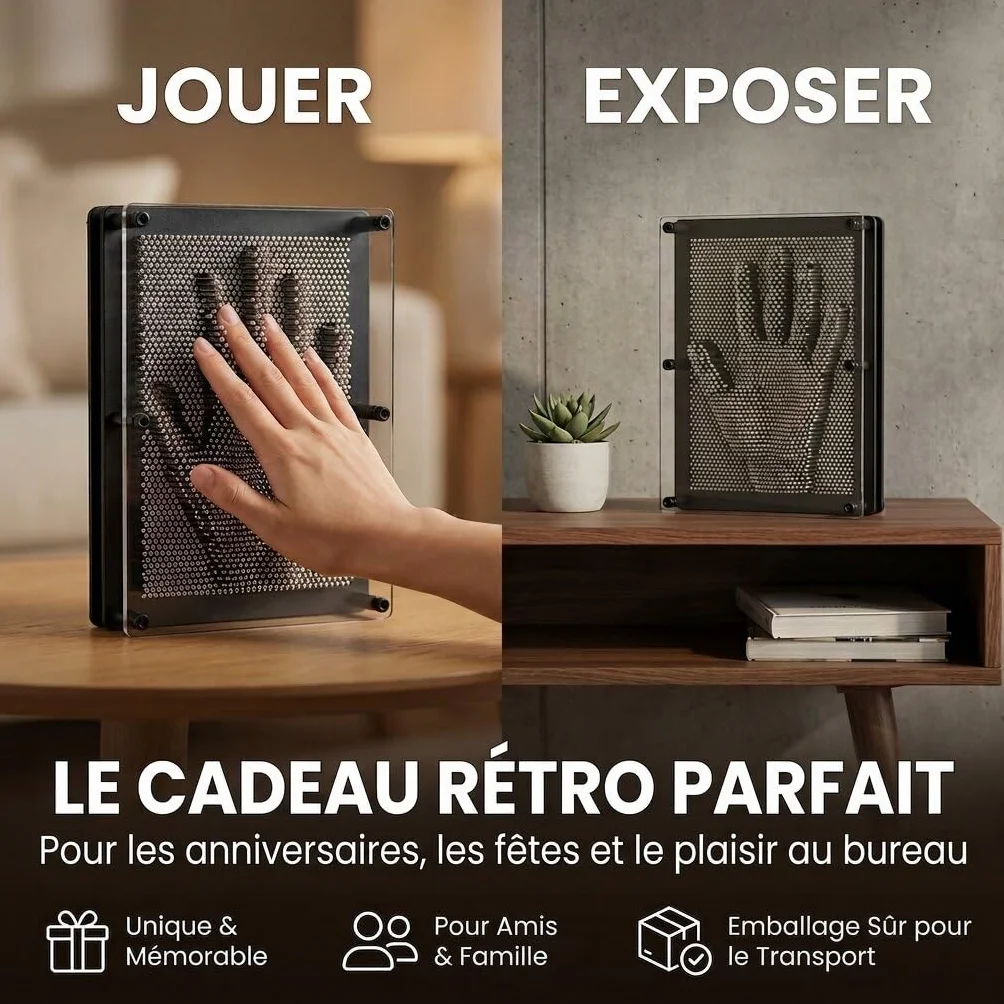 GOODS+GADGETS 3D Tableau à Clous Pinart Pinpressions 20 x 15 cm