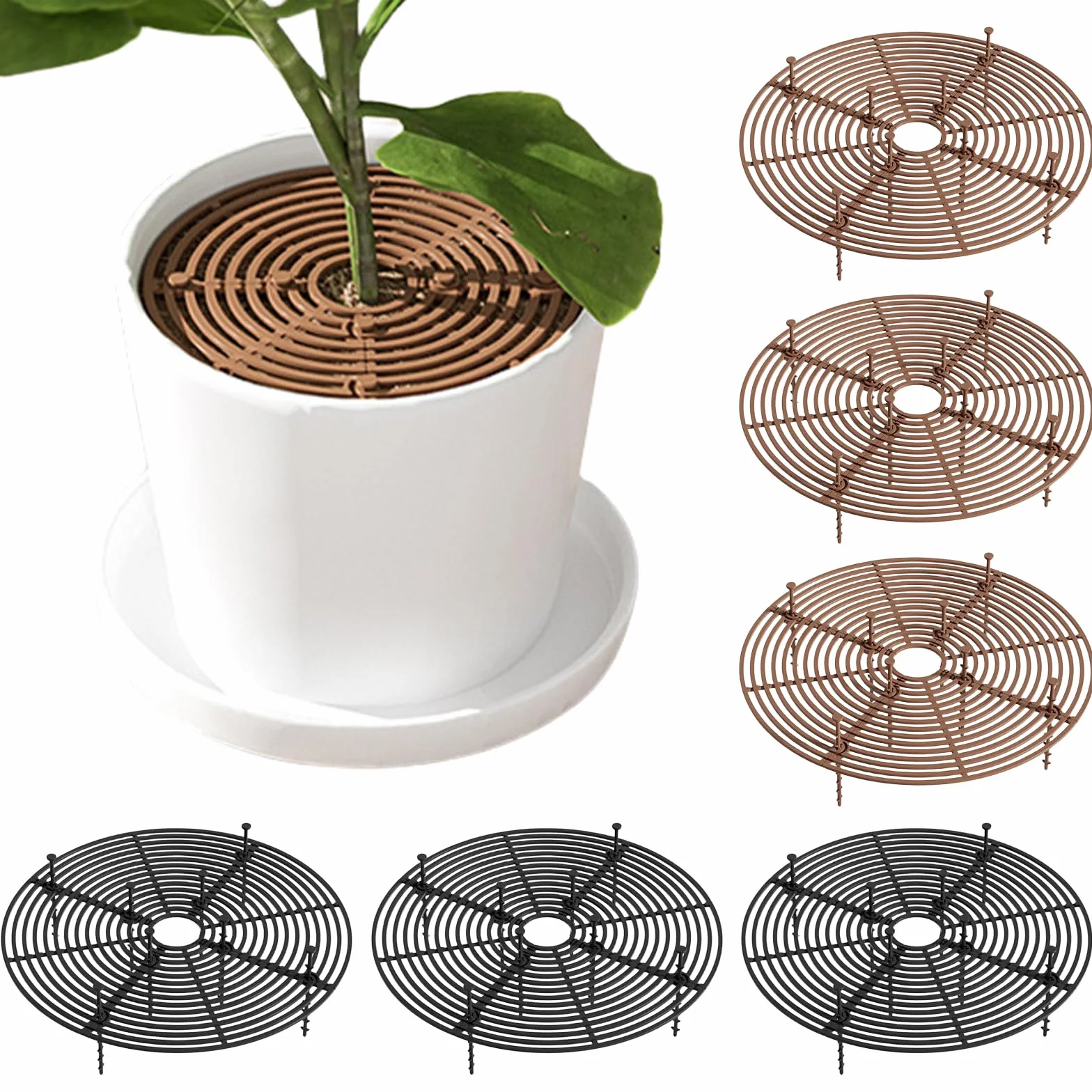Sporgo Lot de 6 grilles pour pots de fleurs 30 cm couverture protection plantes