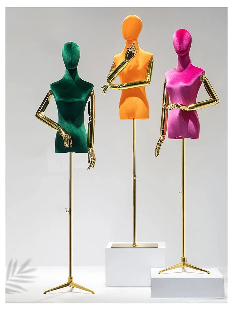 Générique Lot de 2 mannequins de Couture réglables pour Femme (135-210 cm) avec Base en métal, Bras et tête Amovibles pour vêtements, Robes, Bijoux et Couture - Vert