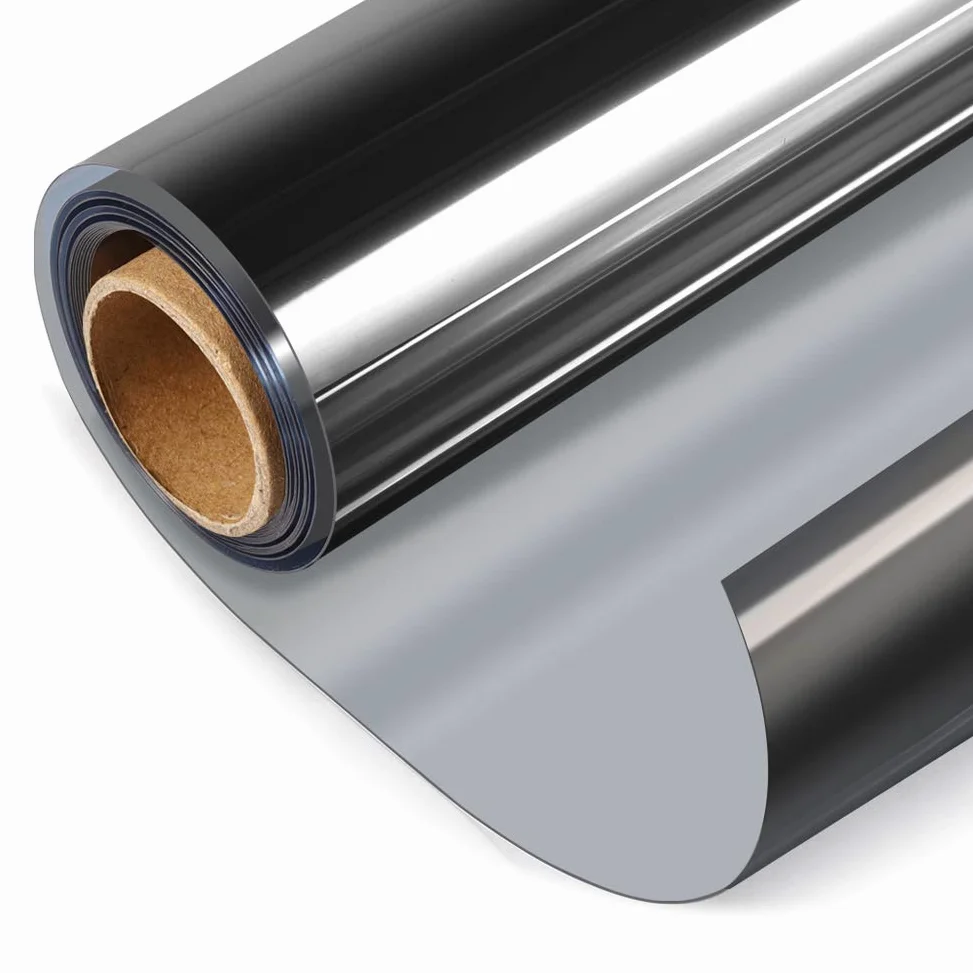 HIDBEA Film Autocollant réfléchissant pour fenêtre - Bloque Les UV - Contrôle de la Chaleur - Effet Miroir - pour la Maison ou Le Bureau - 89,9 cm x 5 m - Noir/argenté