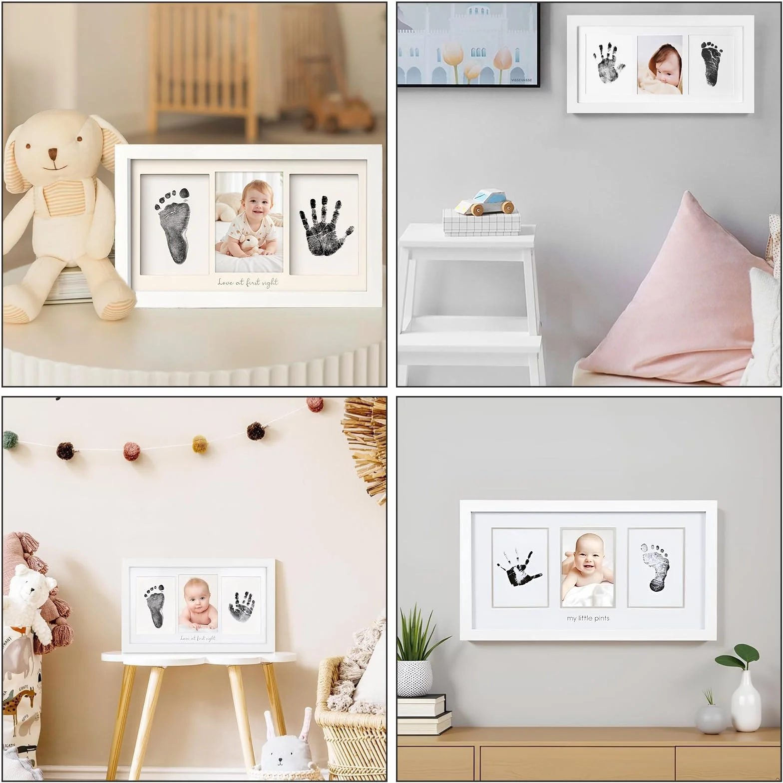 PANYI Empreinte Main Pied Bebe Cadre Souvenir avec Tampon Encreur et 3 Cartes