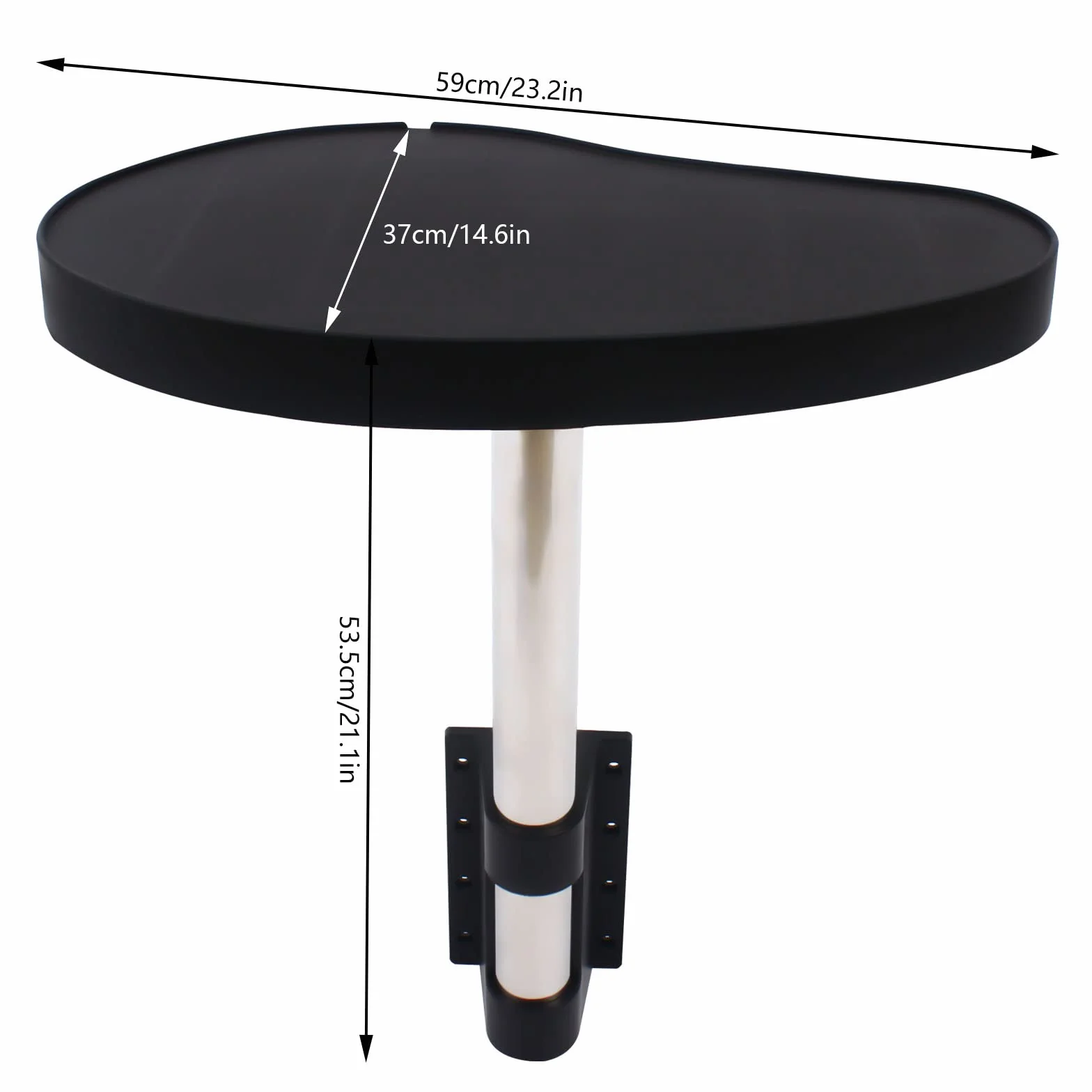 Plateau de spa noir rotatif 360° 59 x 37 x 53,5 cm pour baignoire piscine jacuzzi