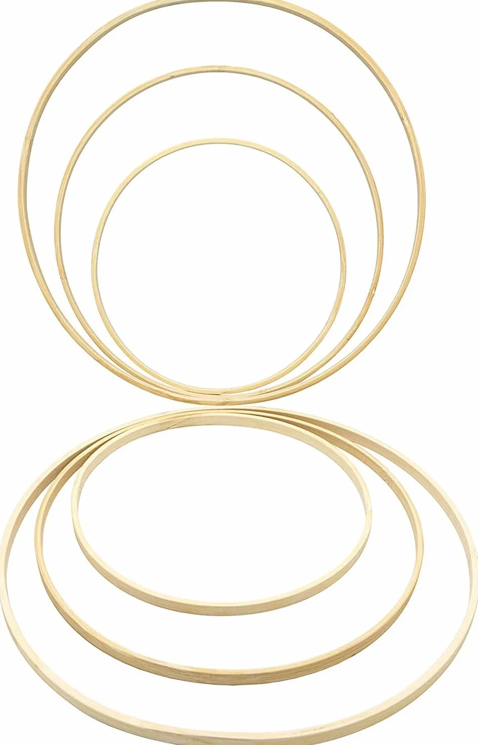 Anneaux en bambou 50 cm lot de 3 pour attrape-rêves