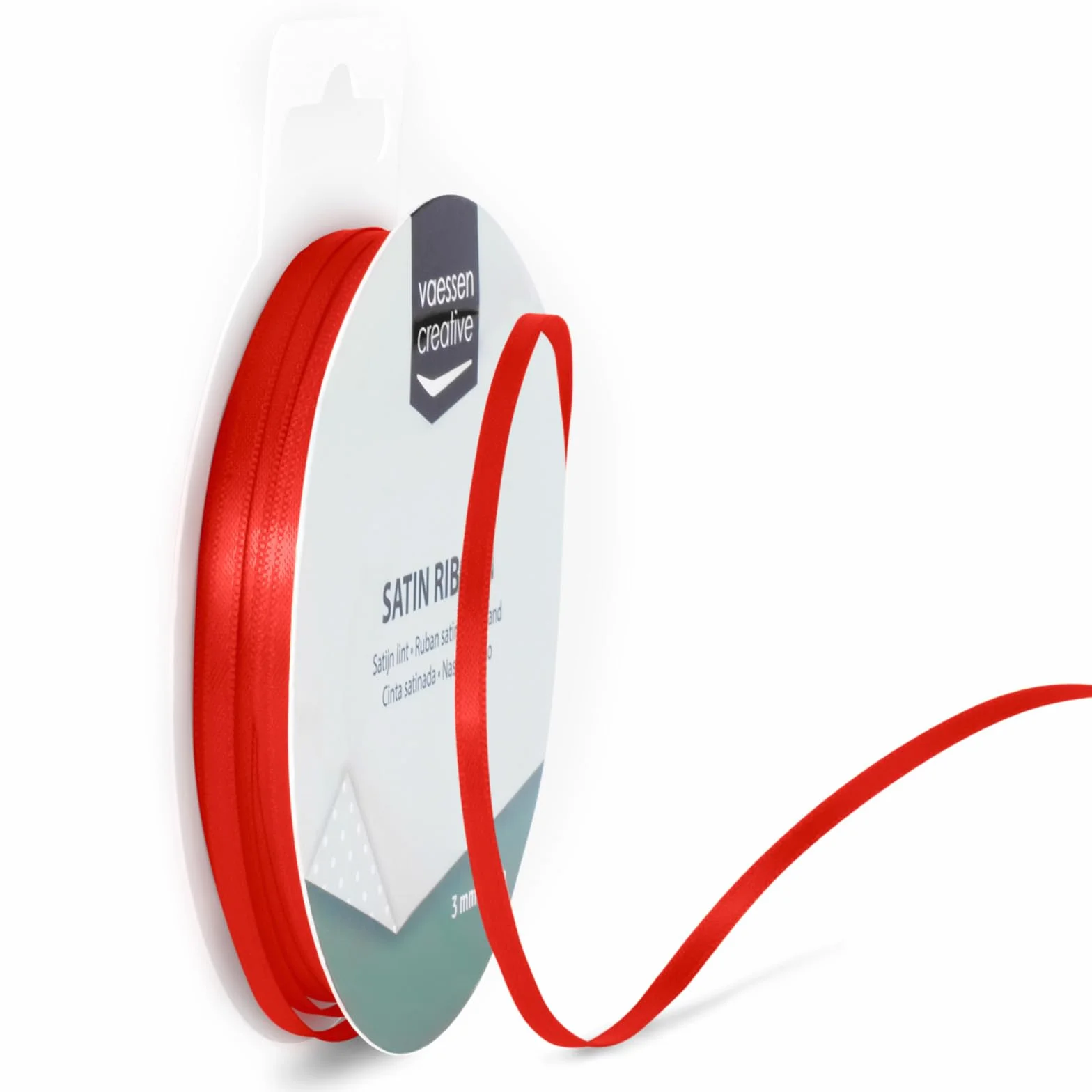 Vaessen Creative Ruban Satin Rouge Bolduc 100 m x 3 mm Coquelicot