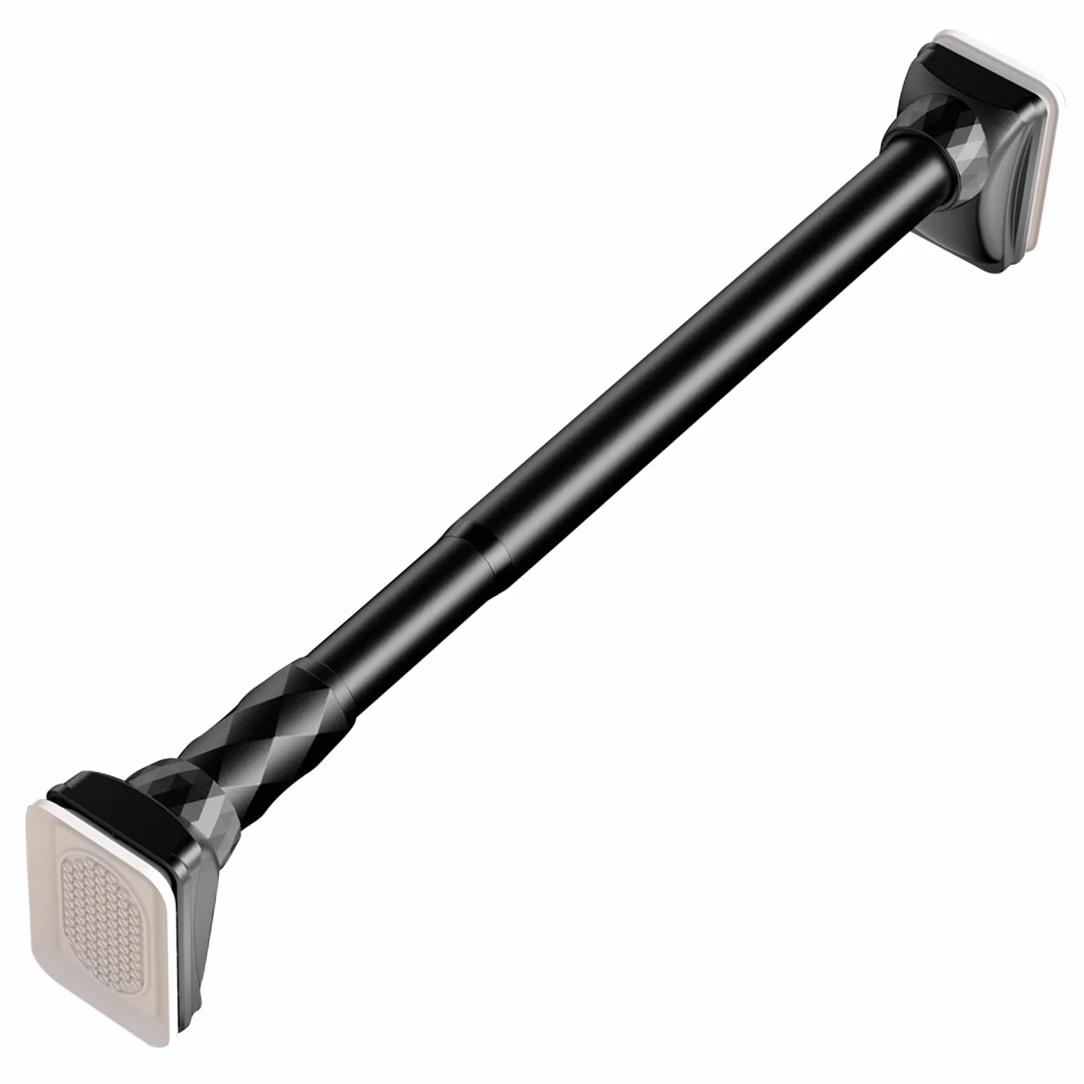 Tringle à Rideaux télescopique sans perçage pour Salle de Bain • Barre de Tension réglable Ultra-résistante, idéale pour Les locataires et adaptée aux espaces de 160 à 250 cm (Noir) • Soluti