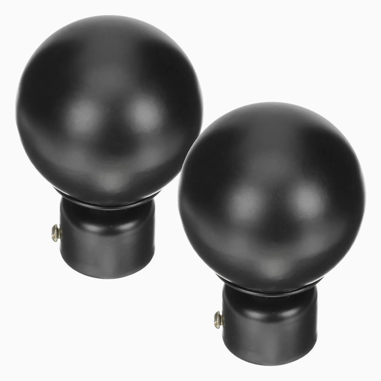 Lot de 4 embouts de tringle à rideaux avec tête décorative en fer noir de 28 mm pour tringles de fenêtre, maison, hôtel, quincaillerie pour tringles à rideaux