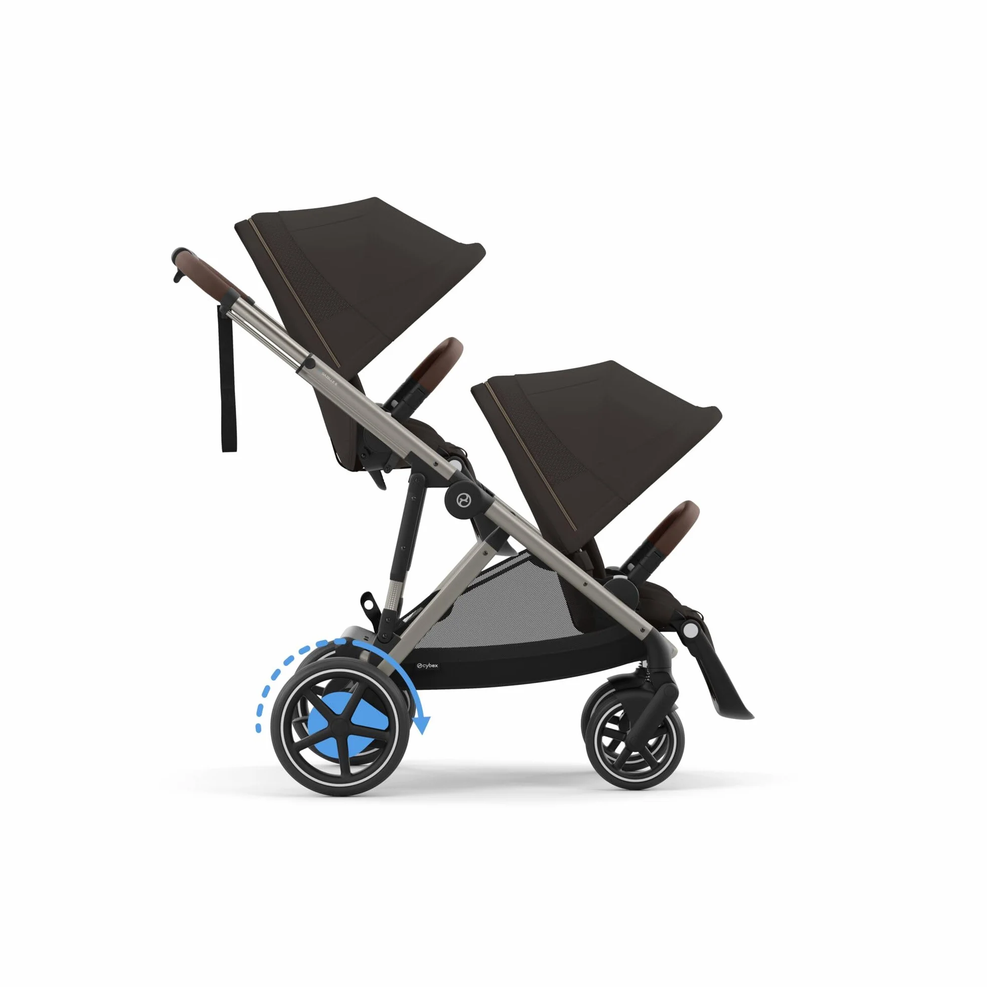 CYBEX Poussette Gold e-GAZELLE S, de la naissance à 4 ans, max 22 kg, système tout-en-1 avec propulsion électrique, brun chocolat