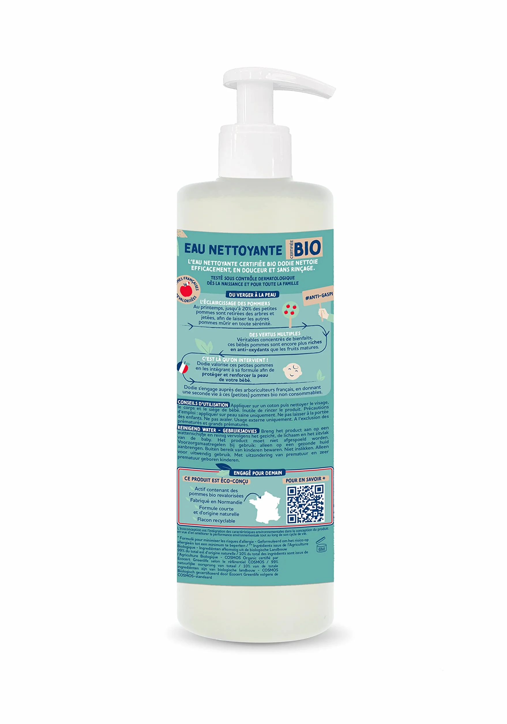 DODIE Eau Nettoyante Bio 400mL visage corps siège