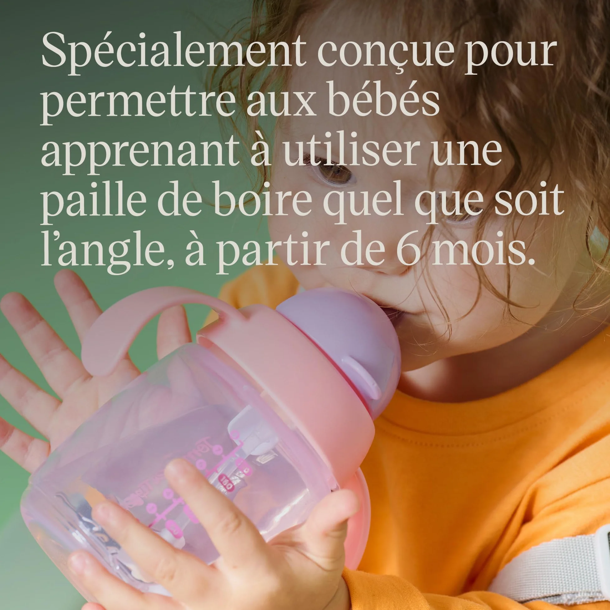 Tommee Tippee Tasse à paille d'apprentissage 240ml pour nourrissons 6 mois+ avec paille lestée silicone poignées Bleu Orange x2