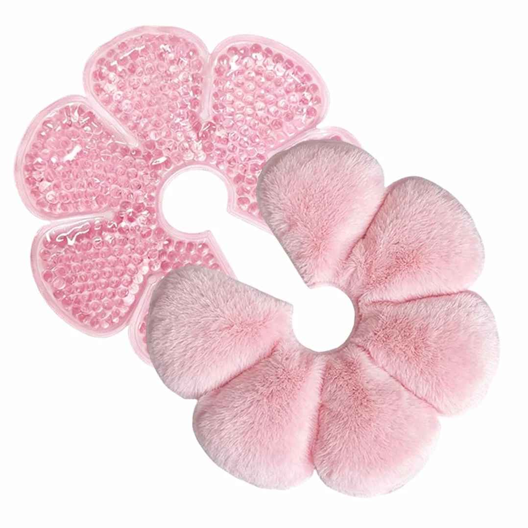 Bout De Sein Allaitement 3-En-1 Compresse Chaude-Froide Pliable Réutilisable Rose