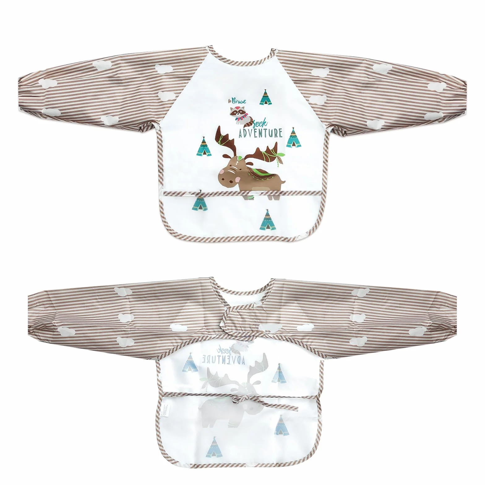 Bavoir bébé manches longues imperméable LISOPO 6 mois à 3 ans