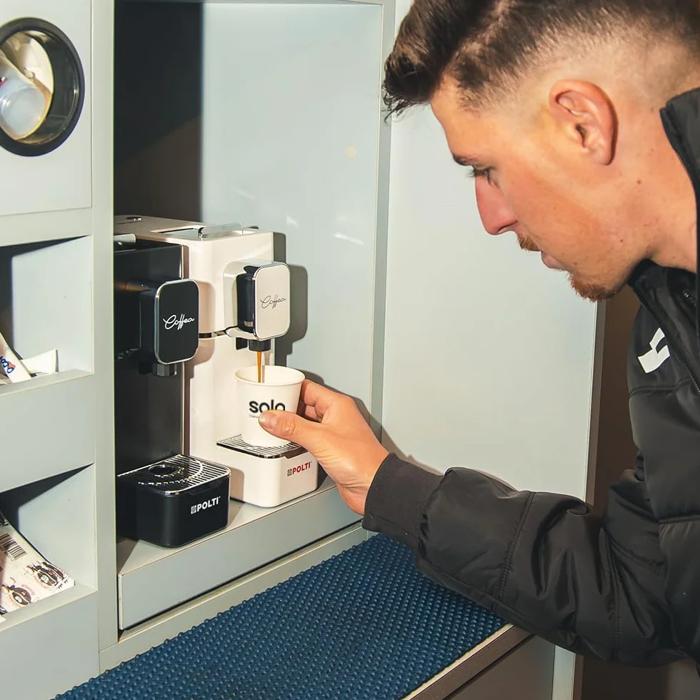 Polti Coffea S15W, Machine à Café Espresso, Compatible avec Dosettes ESE 44 mm, Réservoir 0,85 L, Température et Longueur Réglables, Pression 19 Bars, Blanc