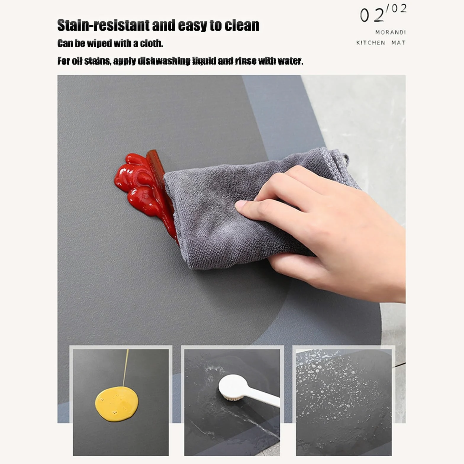 Tapis de cuisine anti-fatigue, tapis de sol antidérapant imperméable et résistant aux taches pour la maison et le bureau