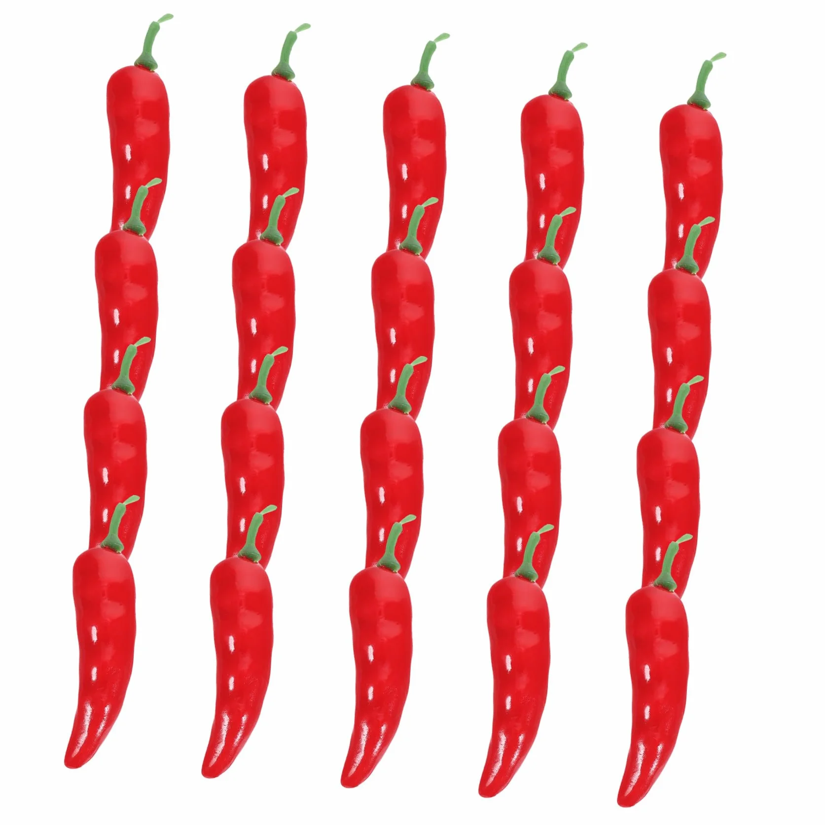 INOOMP Lot de 20 Faux Piments Rouges Réalistes en Mousse, Décoration Intérieure Cuisine