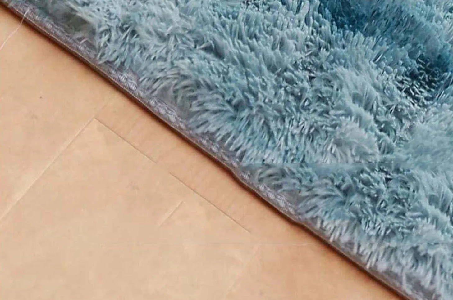 Dhao Tapis Ronde Poils Longs Shaggy Moderne Design Épais Anti Slip Lavable Décor Ultra Doux De Peluche Chambre à Coucher Salon Tapis Décoratif (Bleu,180x180cm)