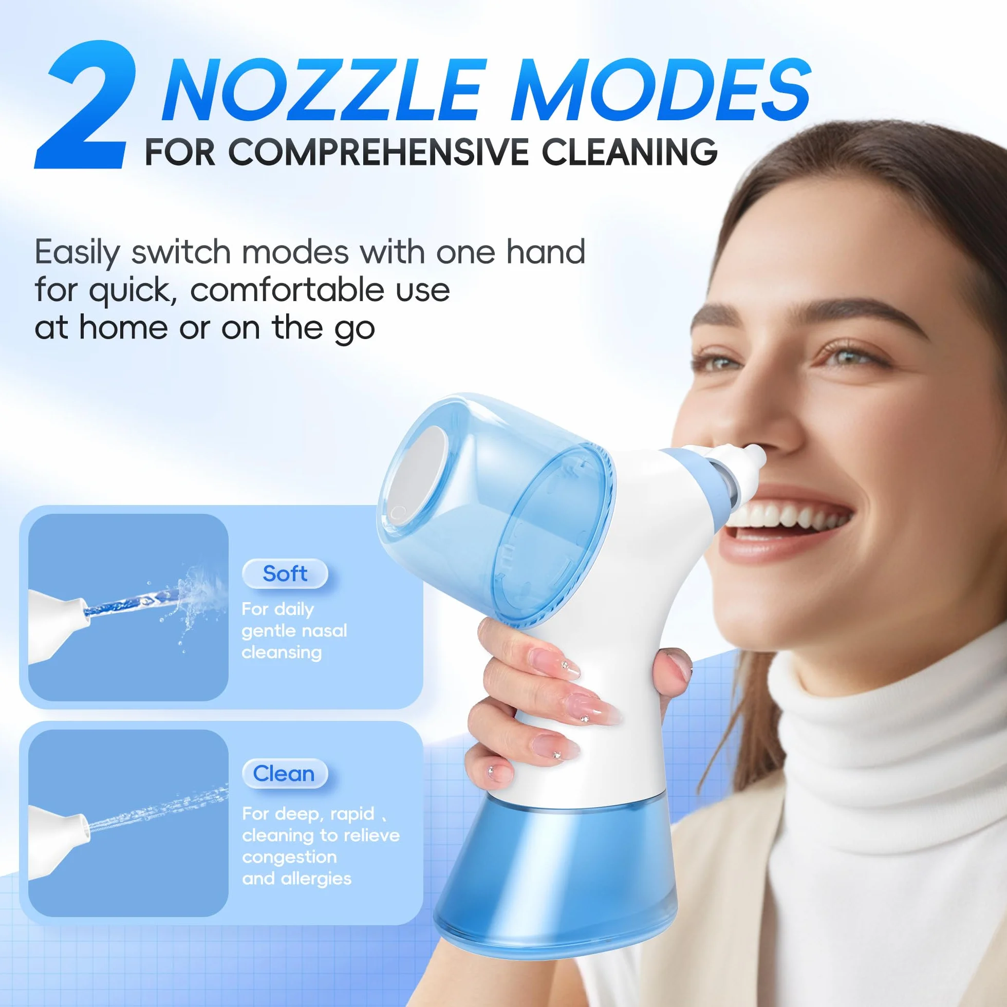 Système de rinçage nasal électrique 2 modes auto-nettoyage élimination déchets 30