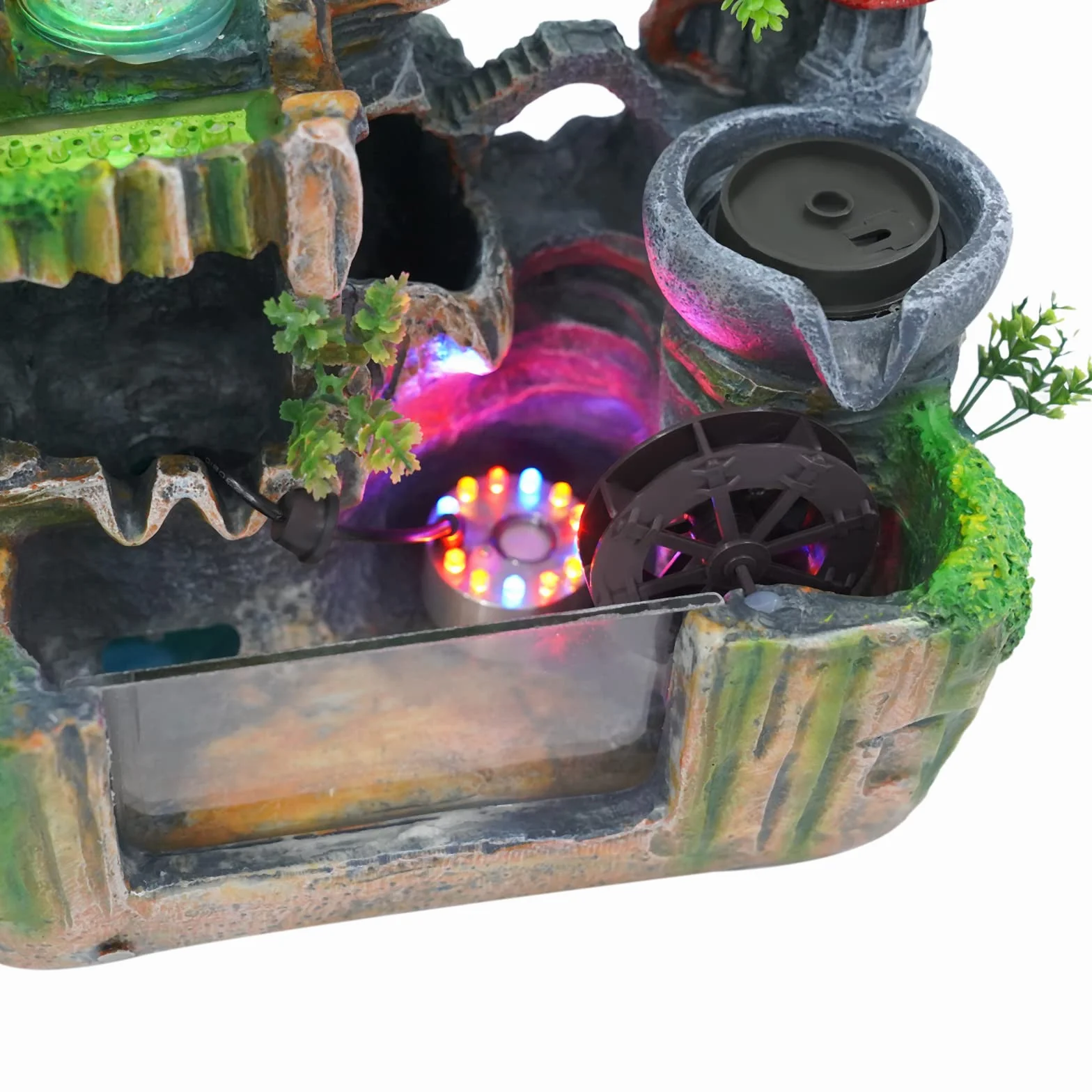 Fontaine d'intérieur avec éclairage LED 30x18x33 cm résine