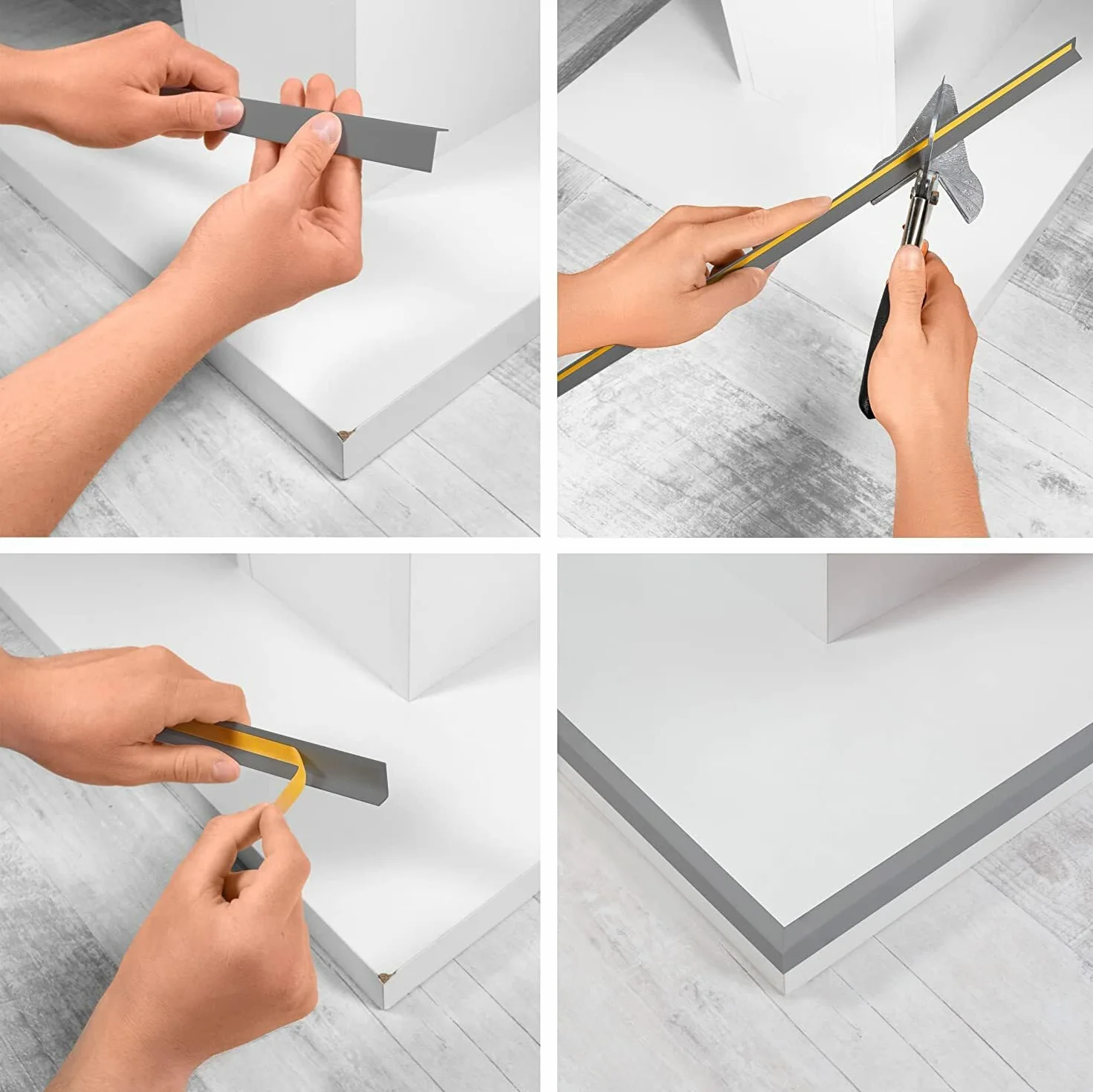Cornière PVC 40x40mm autoadhésif Protection Angle Noir 200cm