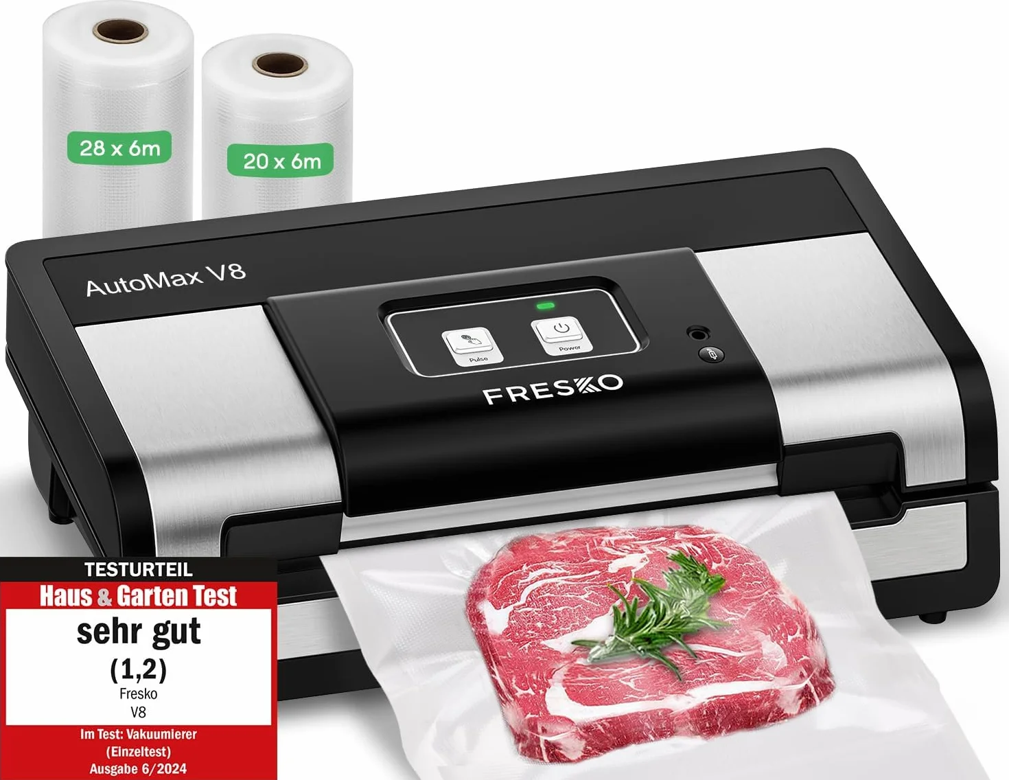 FRESKO Machine Sous Vide Alimentaire 140W AutoMax V8 Sec/Humide Mains Libres