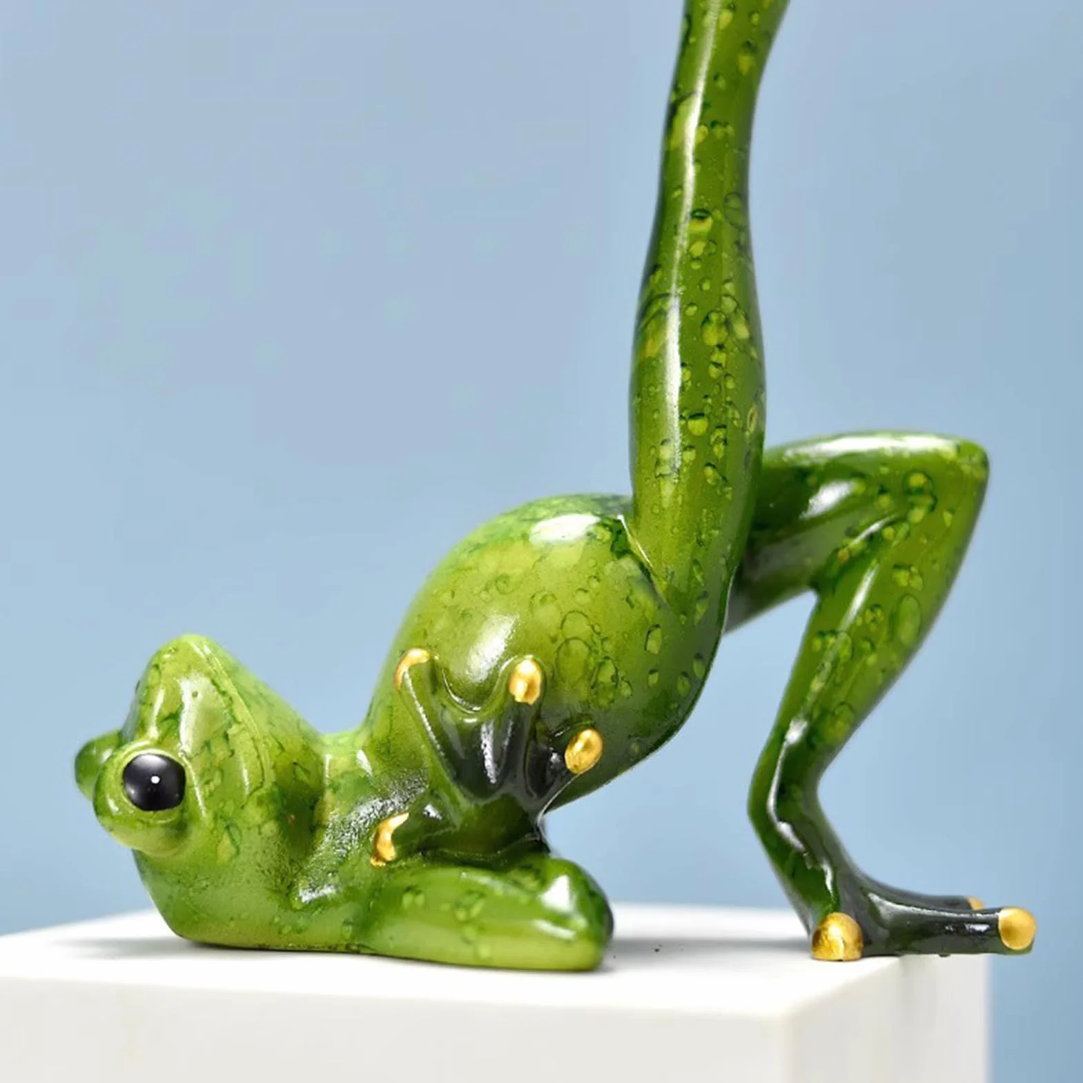 Figurine grenouille yoga résine 20 cm décoration maison bureau chambre