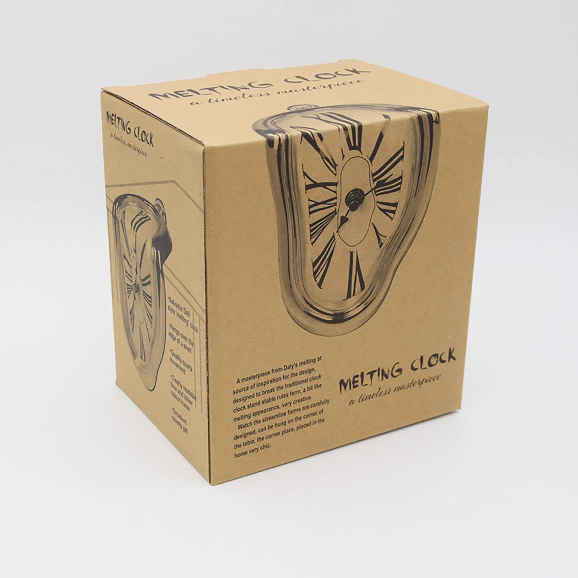 SUQ Horloge Courbe de Fusion Chiffres Romains Pendule Quartz Silencieuse Décorative