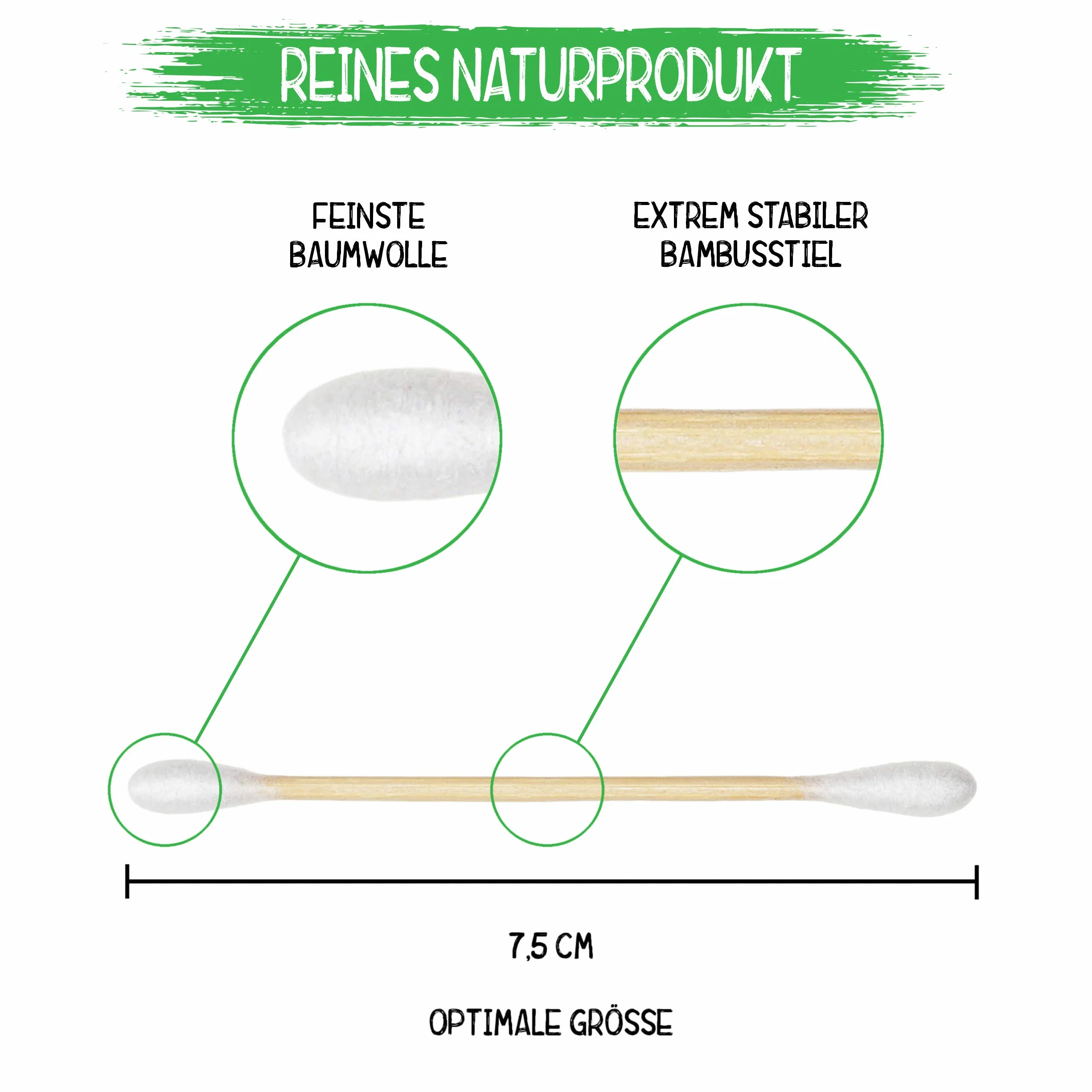 Lot de 6 paquets de 200 cotons-tiges en bambou - 100% sans plastique, biodégradable