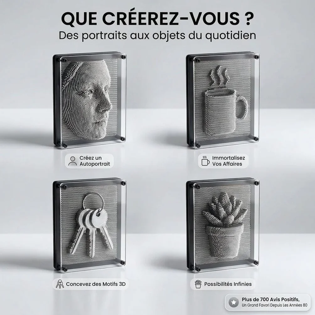 GOODS+GADGETS 3D Tableau à Clous Pinart Pinpressions 20 x 15 cm