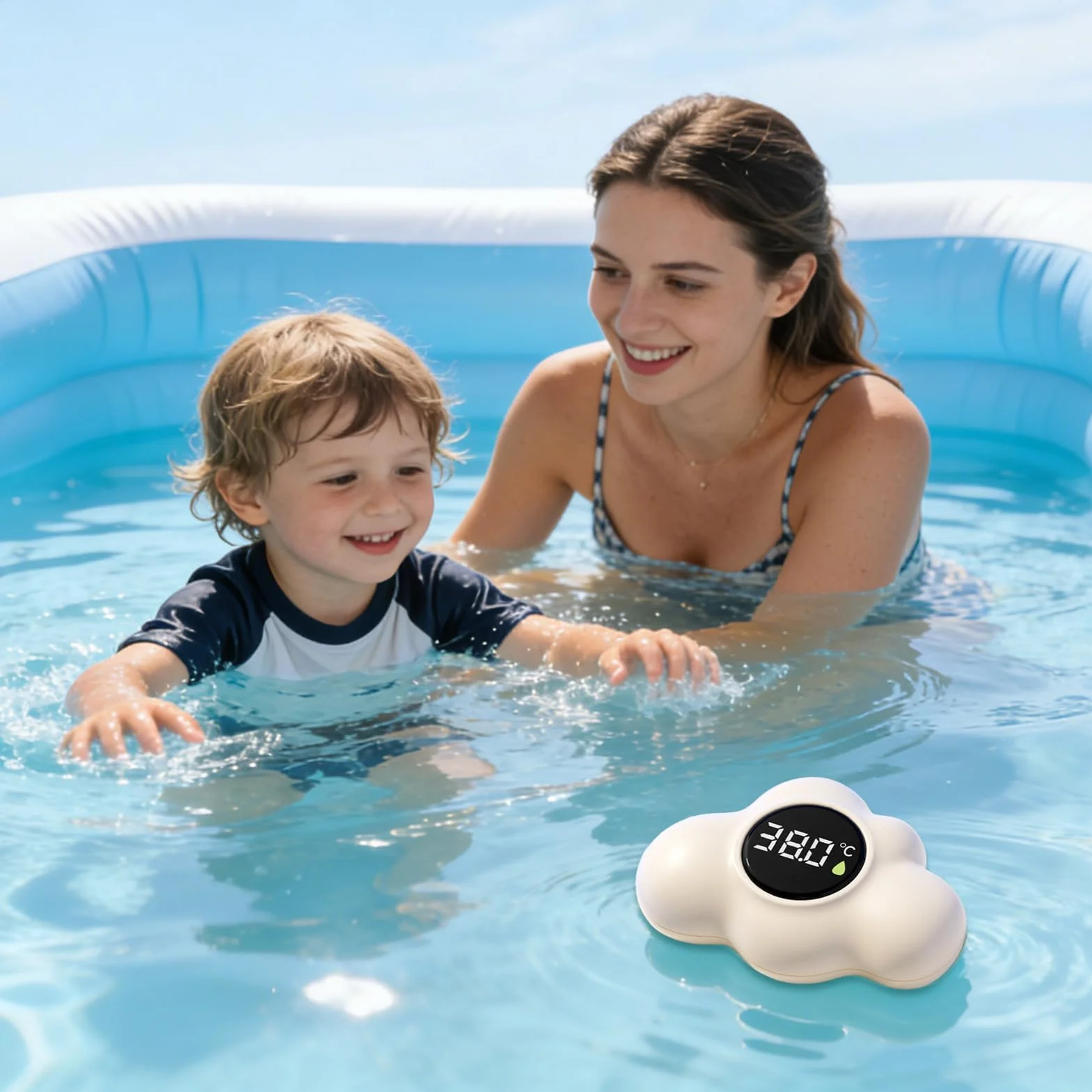 Thermomètre de Bain Bébé Numérique Flottant avec Affichage LED