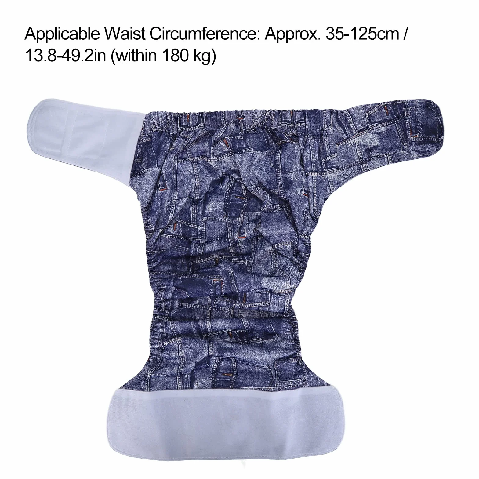 Couche Lavable Réutilisable pour Adultes, Imperméable, Protection Incontinence, Attaches Crochet