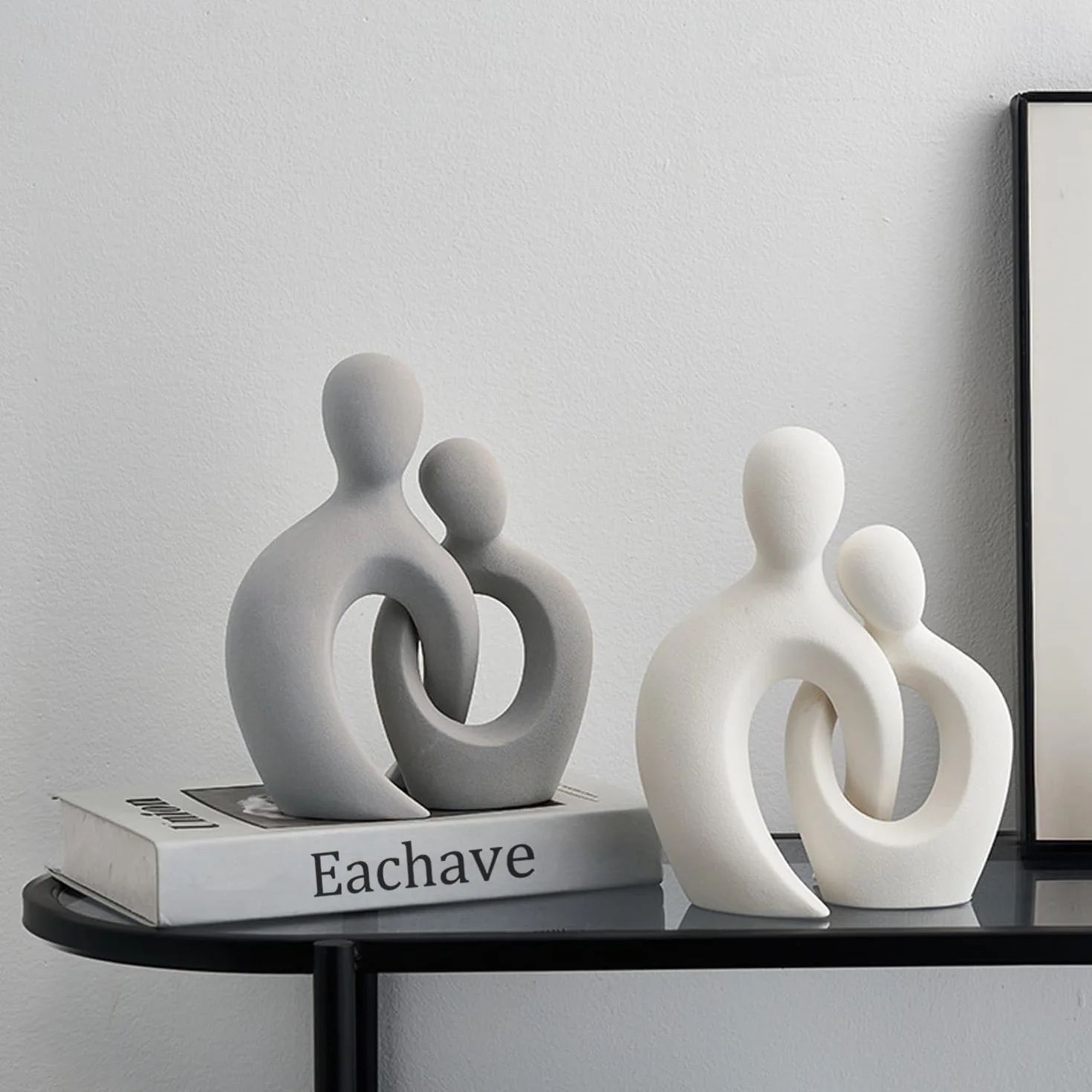 Statue Romantique en Céramique Blanche Moderne pour Décoration Intérieure