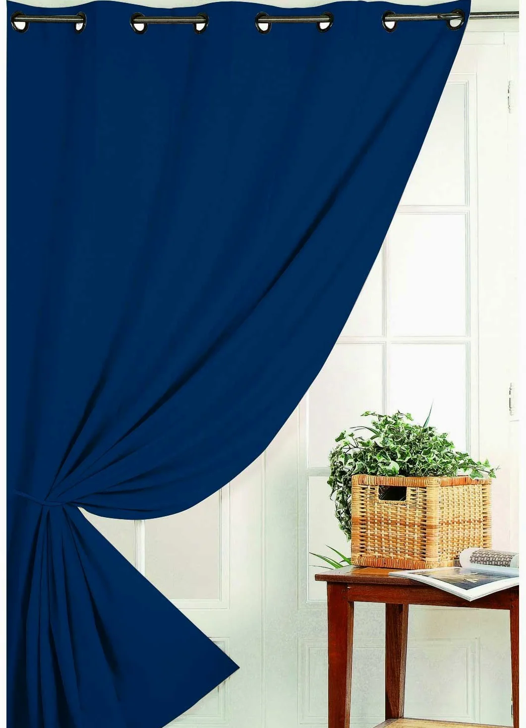 Homemaison Rideau Occultant Non Feu M1, Polyester, OUTREMER, 260x140 cm