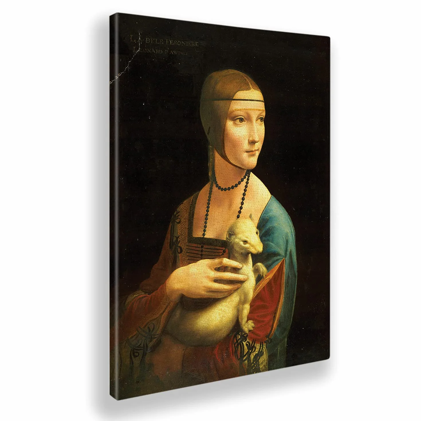 Giallobus Leonardo Da Vinci Dame à l'hermine Toile 50x70 Peinture Moderne