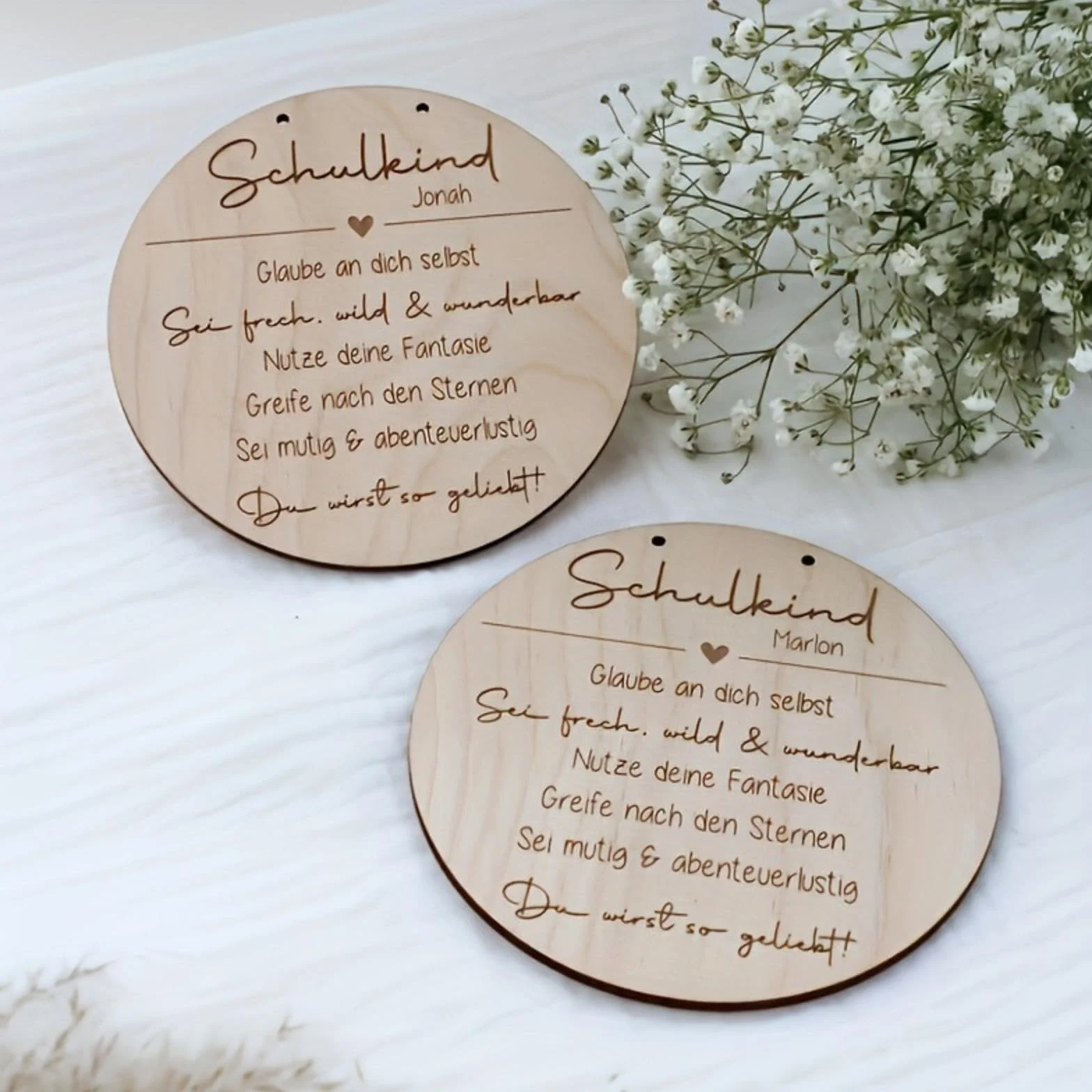 Plaque commémorative ronde en bois pour bébé Bonjour mot circulaire nouveau-né mensuel Photo Prop