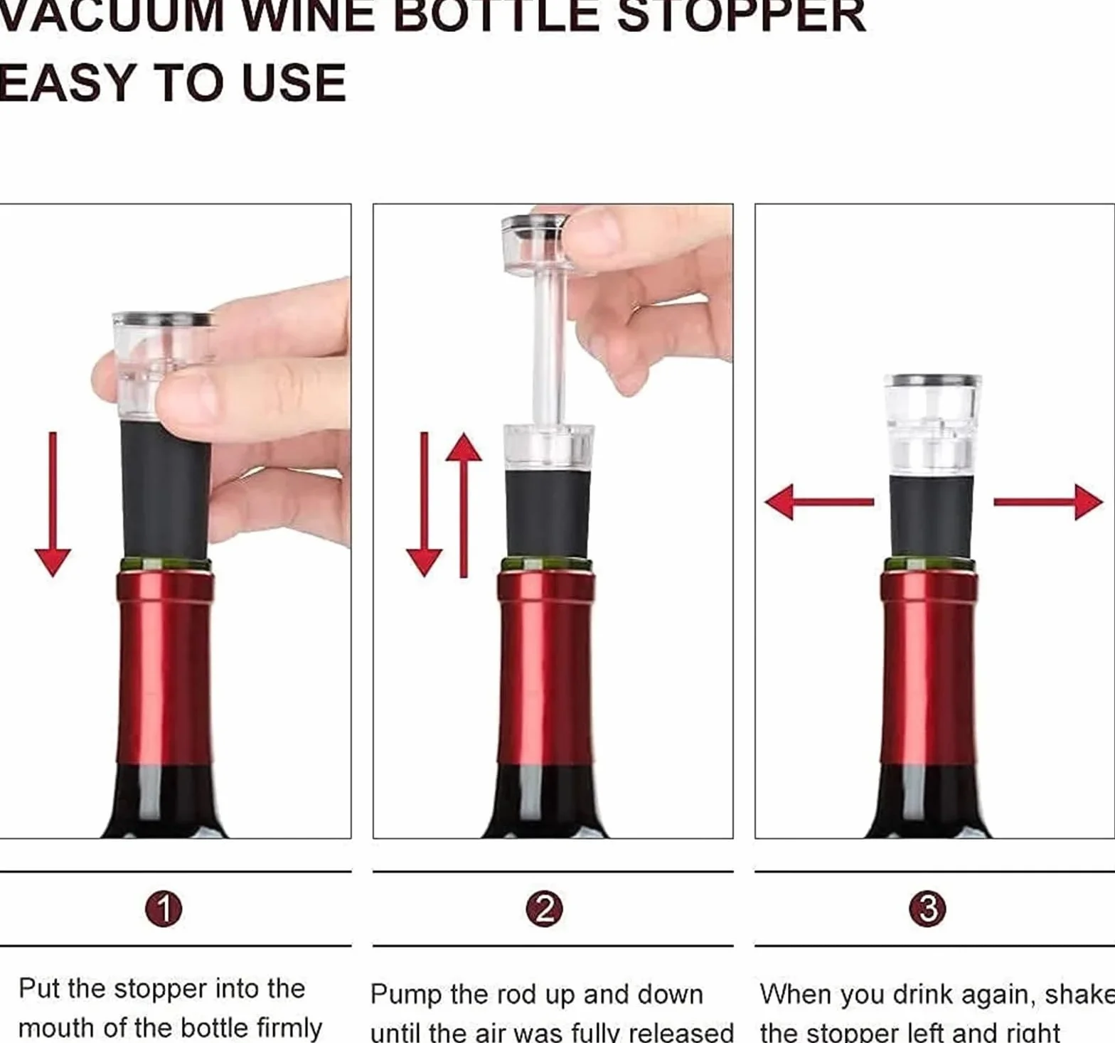 Bouchons de vin 20 pièces bouchon bouteille sous vide pompe intégrée réutilisable bouchons en Silicone étanches for garder le Champagne frais