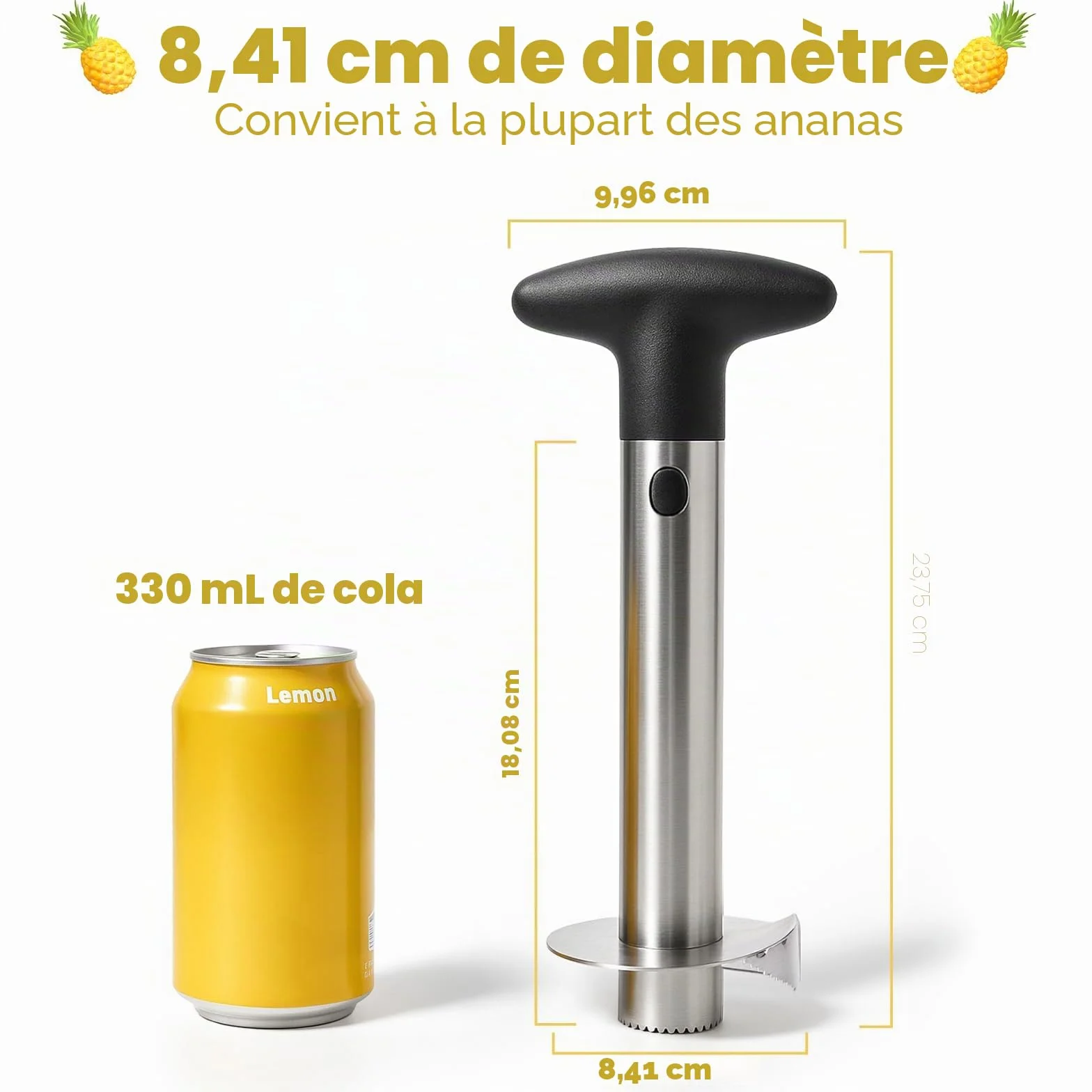 Coupe-ananas en Acier Inoxydable, Éplucheur et Trancheur, Lame Renforcée