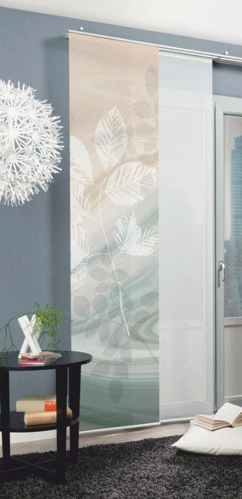 Home Fashion 87667-753 Toupillon Panneau Japonais Polyester Vert/Brun 245 x 60 cm