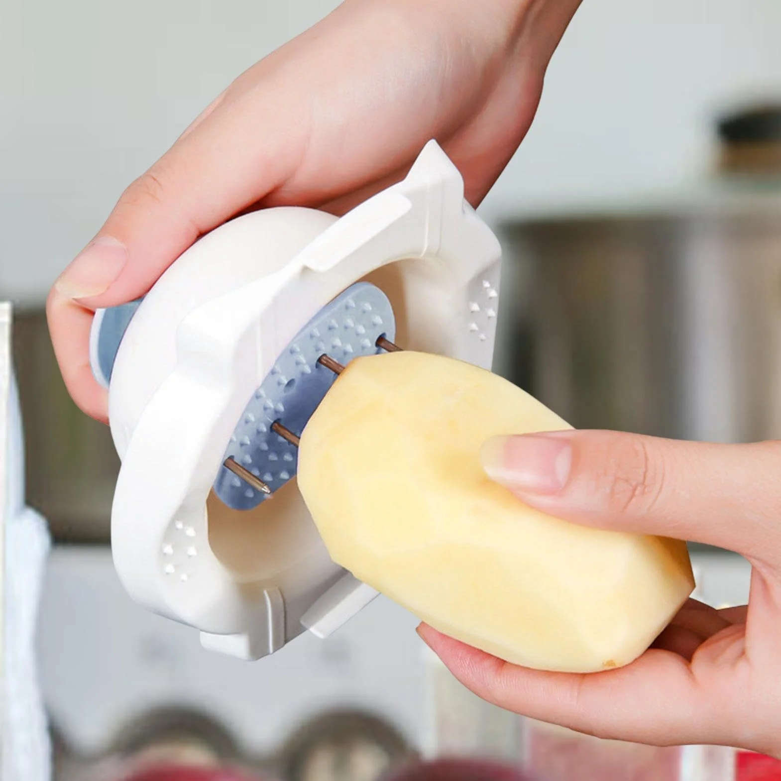 Lot de 2 porte-fruits de sécurité, râpe de cuisine, protection des doigts pour raboter et râper