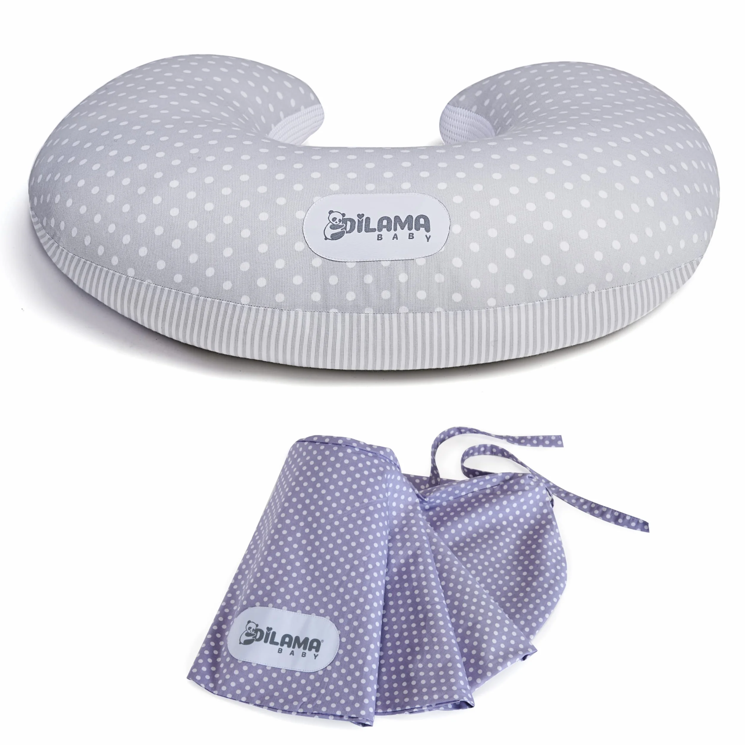 Coussin Allaitement Dilamababy 100% Coton Oeko-Tex Déhoussable Lavable