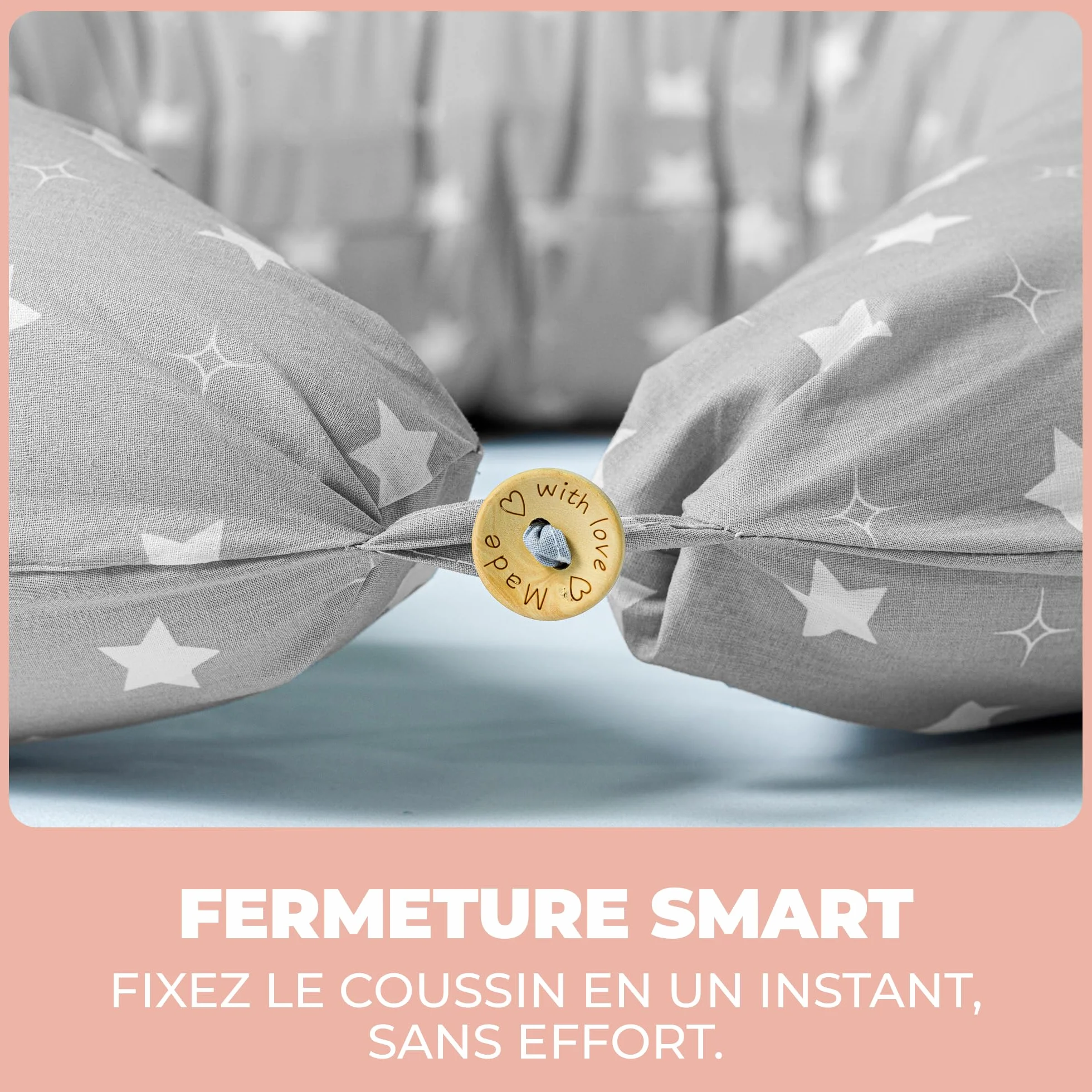Oreiller de Grossesse et Allaitement XXL Coussin Multifonctionnel avec Taie en 100% Coton pour Dormir sur le Côté