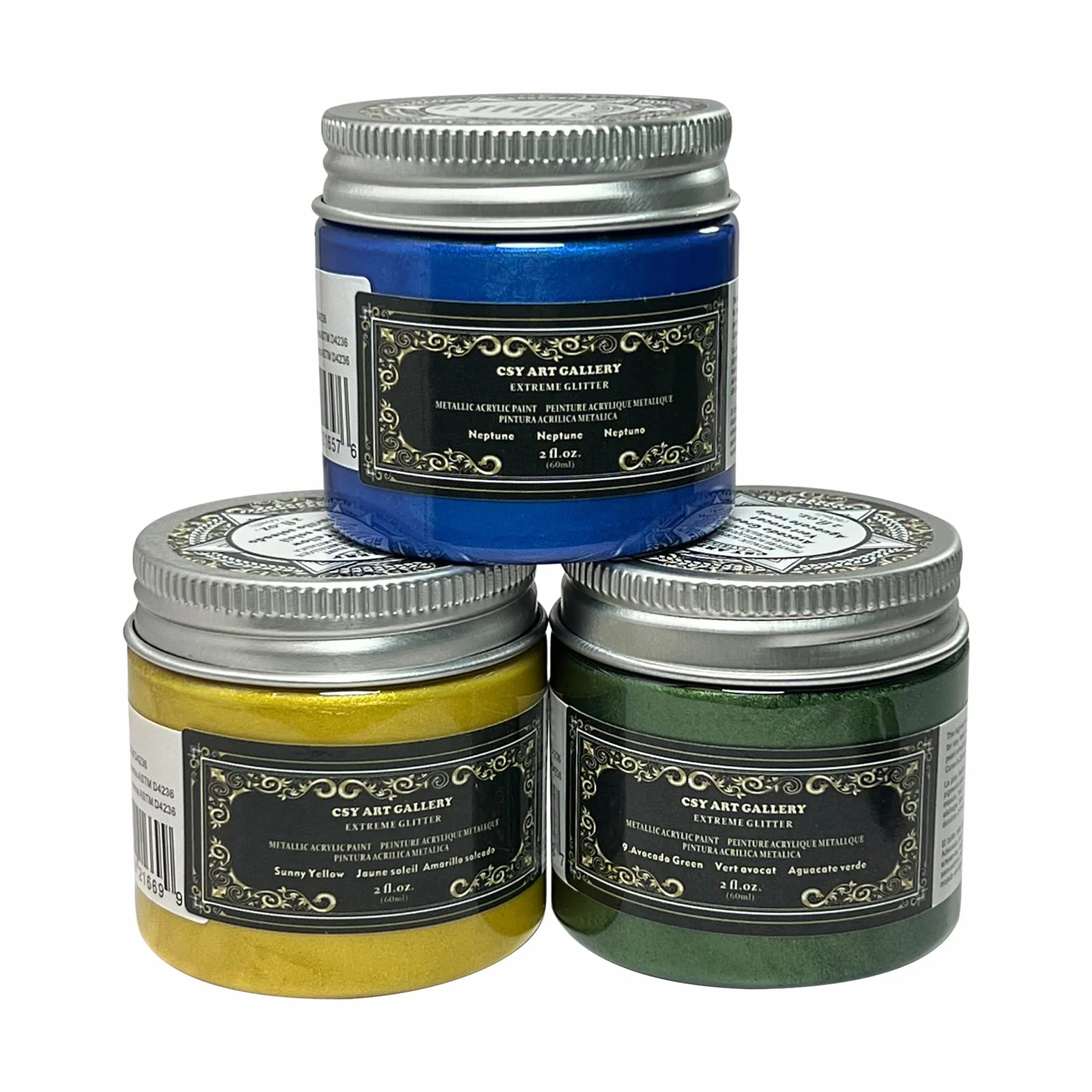 Peinture acrylique métallique nacrée Century Méditerranéen haute paillettes non toxique pour artistes